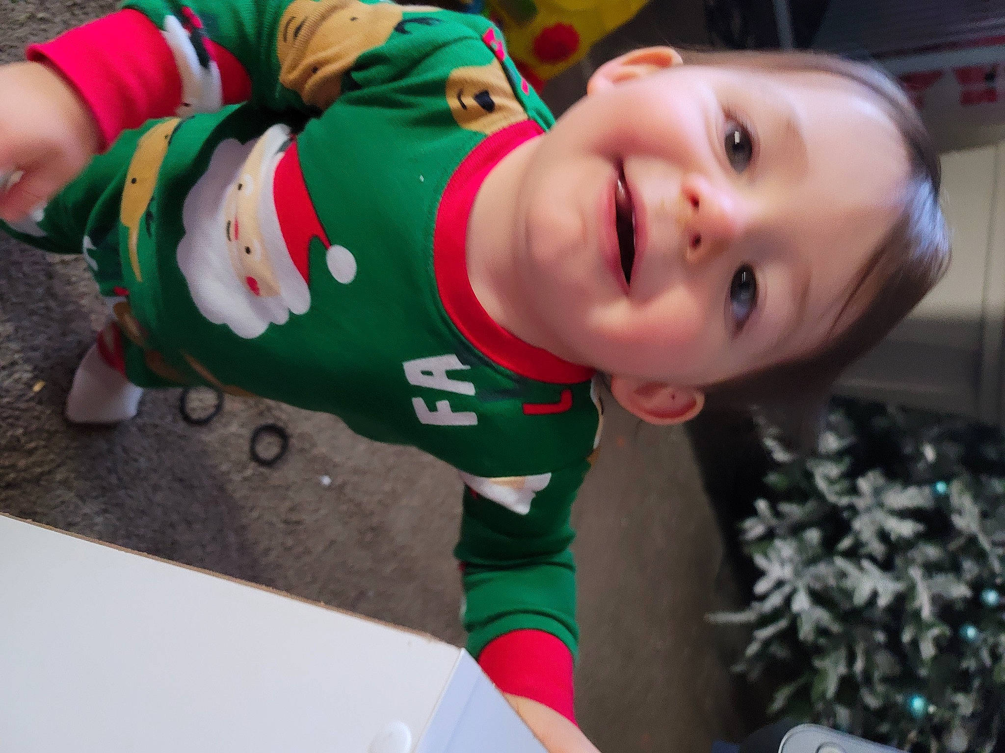 Chase joined the competition — help win amazing prizes! baby, carmine, child, christmas, christmas_eve, event, fictional_character, fun, happy, holiday, joy, person, sleeve, smile, sock, toddler, toy