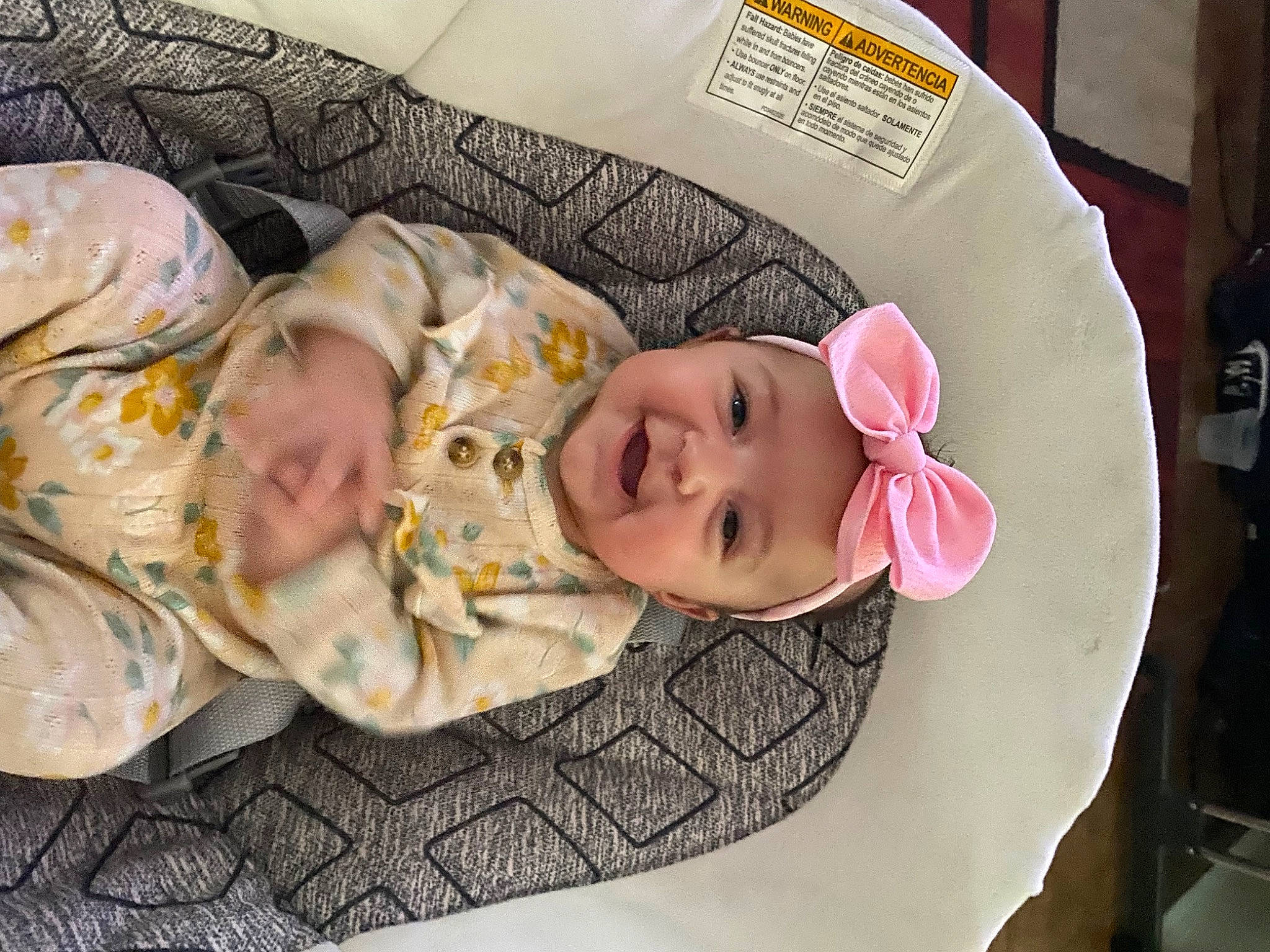 Kylee is registered to the contest to win money with this photo: baby, baby_products, baby_toddler_clothing, bedtime, cheek, child, comfort, eye, eyelash, hat, headwear, joy, linens, mammal, person, pink, product, room, skin, sleeve