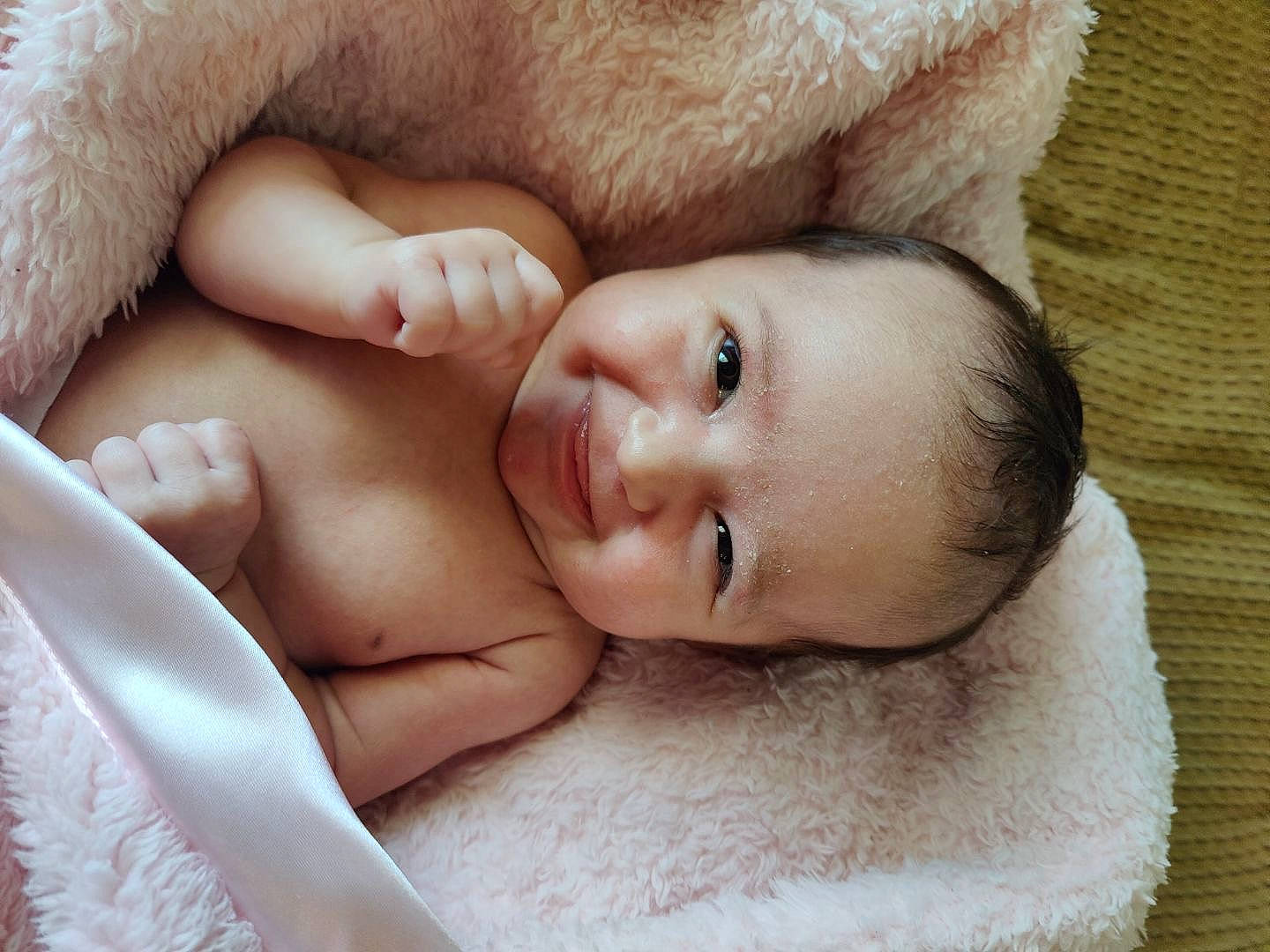 Kylee is registered to the contest to win money with this photo: abdomen, baby, cheek, chest, child, comfort, eye, eyelash, flash_photography, fur, gesture, happy, head, iris, linens, lip, nose, person, skin, smile