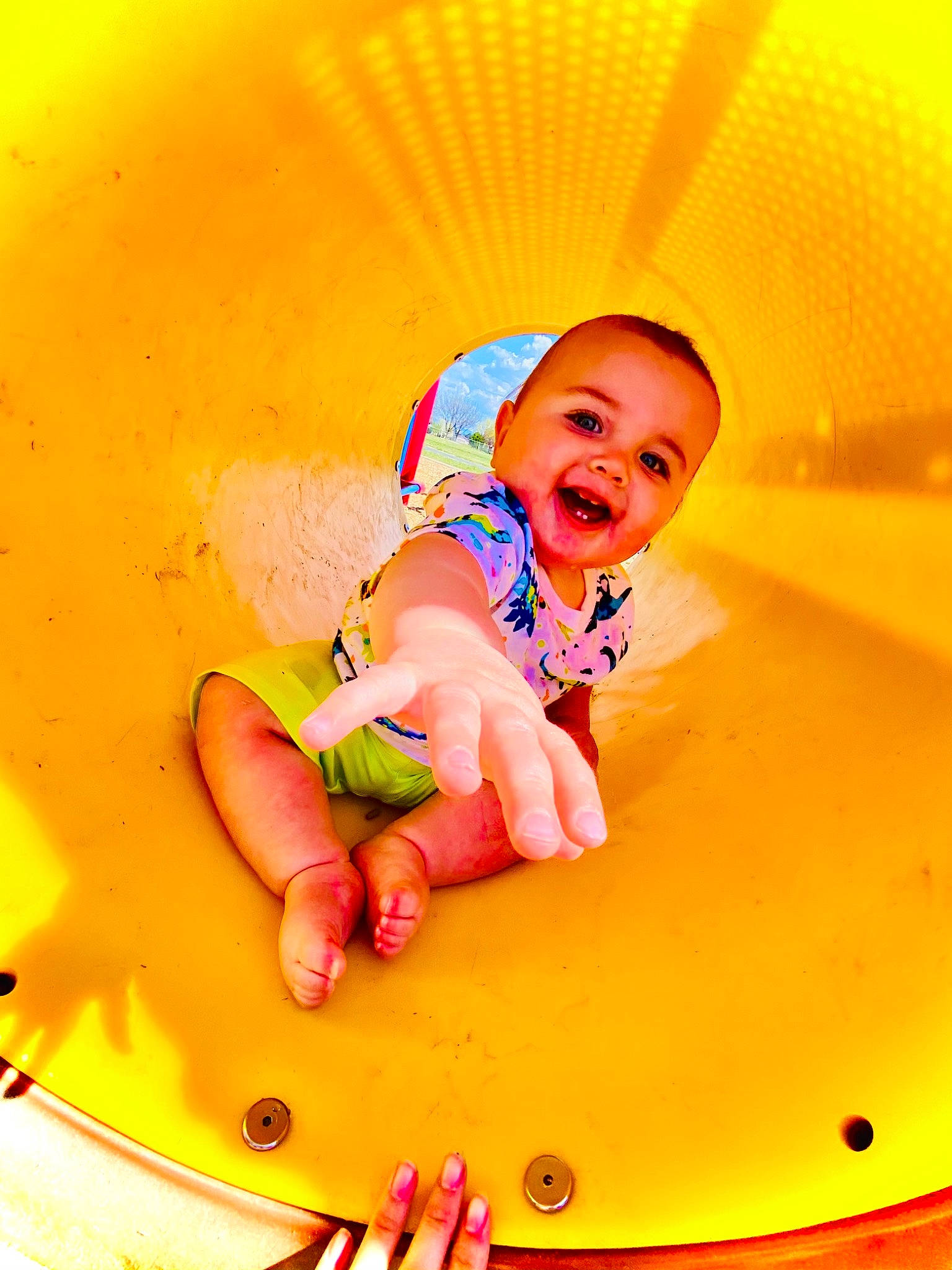 Lyncoln joined the competition — help win amazing prizes! baby, baby_toddler_clothing, child, circle, flash_photography, fun, happy, leisure, magenta, orange, outdoor_play_equipment, person, pink, play, playing_with_kids, recreation, shorts, smile, t_shirt, toddler