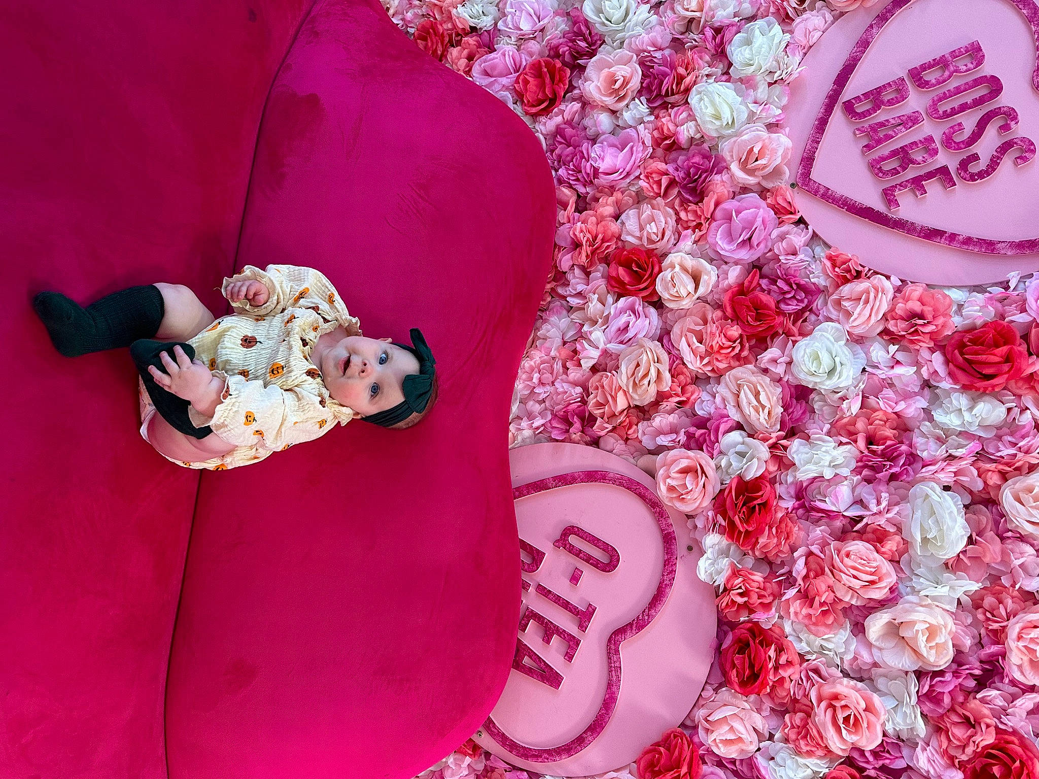 Adalynn joined the competition — help win amazing prizes! carmine, circle, event, fashion, fashion_accessory, flooring, font, formal_wear, happy, headwear, linens, magenta, material_property, pattern, peach, person, petal, pink, plant, purple