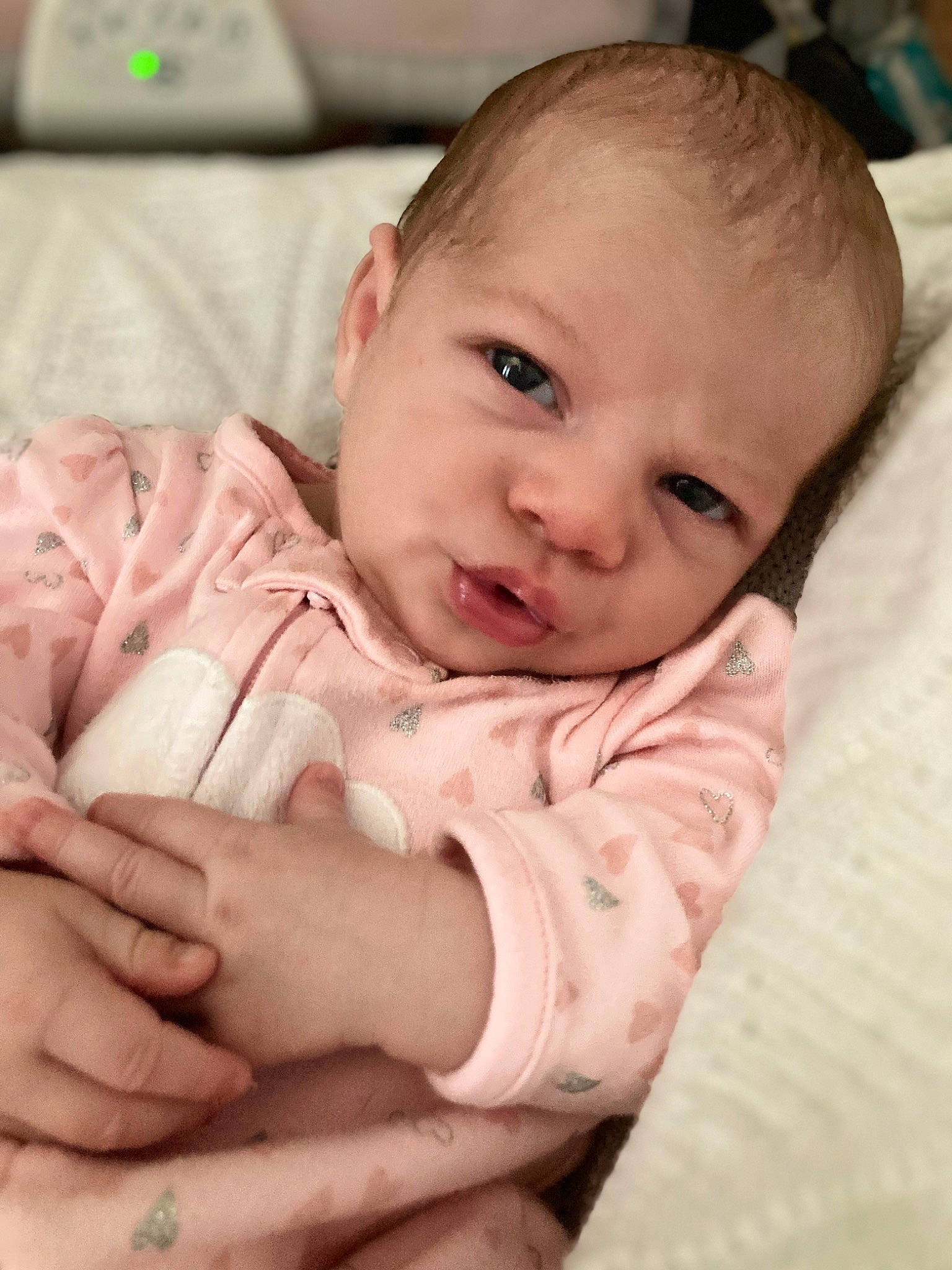 Milagros is registered to the contest to win money with this photo: arm, baby, baby_toddler_clothing, cheek, chin, comfort, finger, gesture, happy, lip, mammal, mouth, nose, person, skin, sleeve, smile, stomach, thumb, toddler