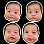 Jayce joined the competition — help win amazing prizes! baby, black_background, child, closeup, collage, cut_out, cute, emotion, expression, face, funny, headshot, infant, multiple_faces, photography, portrait, smile, sticker_style, white_border, wide_eyes