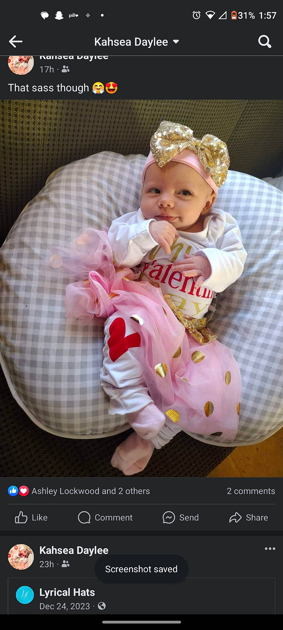 Rosaleigh joined the competition — help win amazing prizes! baby, baby_products, baby_toddler_clothing, cheek, child, comfort, couch, finger, foot, fun, happy, headband, jewellery, linens, person, pink, product, sitting, skin, sleeve