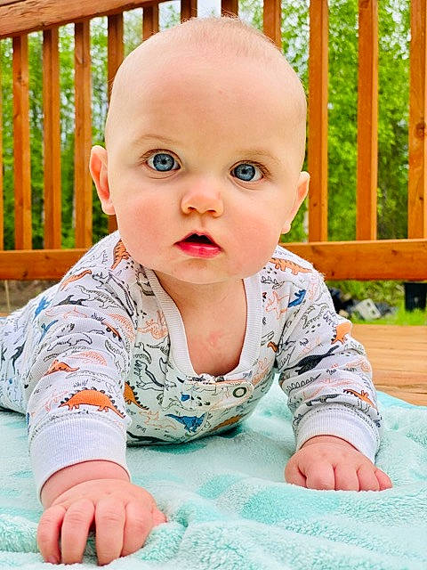 Caine joined the competition — help win amazing prizes! baby, baby_toddler_clothing, cheek, child, crawling, face, nose, person, play, sitting, skin, smile, toddler, tummy_time