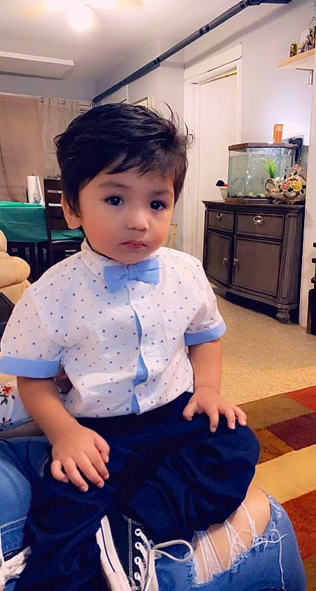 Gael joined the competition — help win amazing prizes! abdomen, baby, black_hair, cheek, child, person, sitting, skin, sleeve, standing, toddler