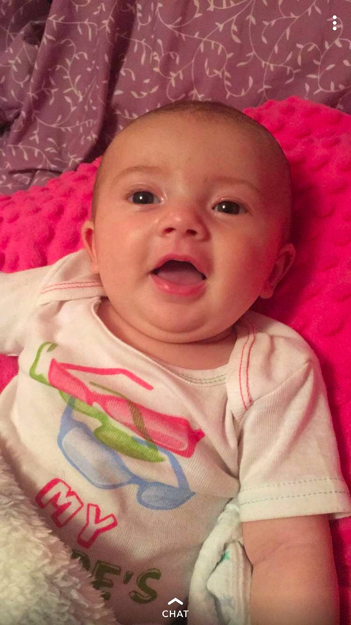 Avalie is registered to the contest to win money with this photo: baby, baby_making_funny_faces, cheek, child, chin, close_up, eye, eyebrow, face, facial_expression, forehead, head, iris, lip, mouth, nose, person, pink, skin, smile