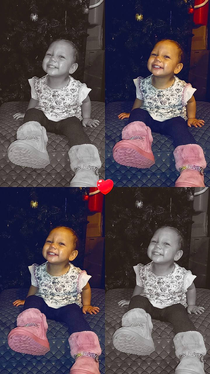 Avianna is registered to the contest to win money with this photo: arm, baby_toddler_clothing, black, blue, cheek, clothing, eye, face, facial_expression, hairstyle, hand, happy, head, human, joy, organ, person, photograph, product, skin