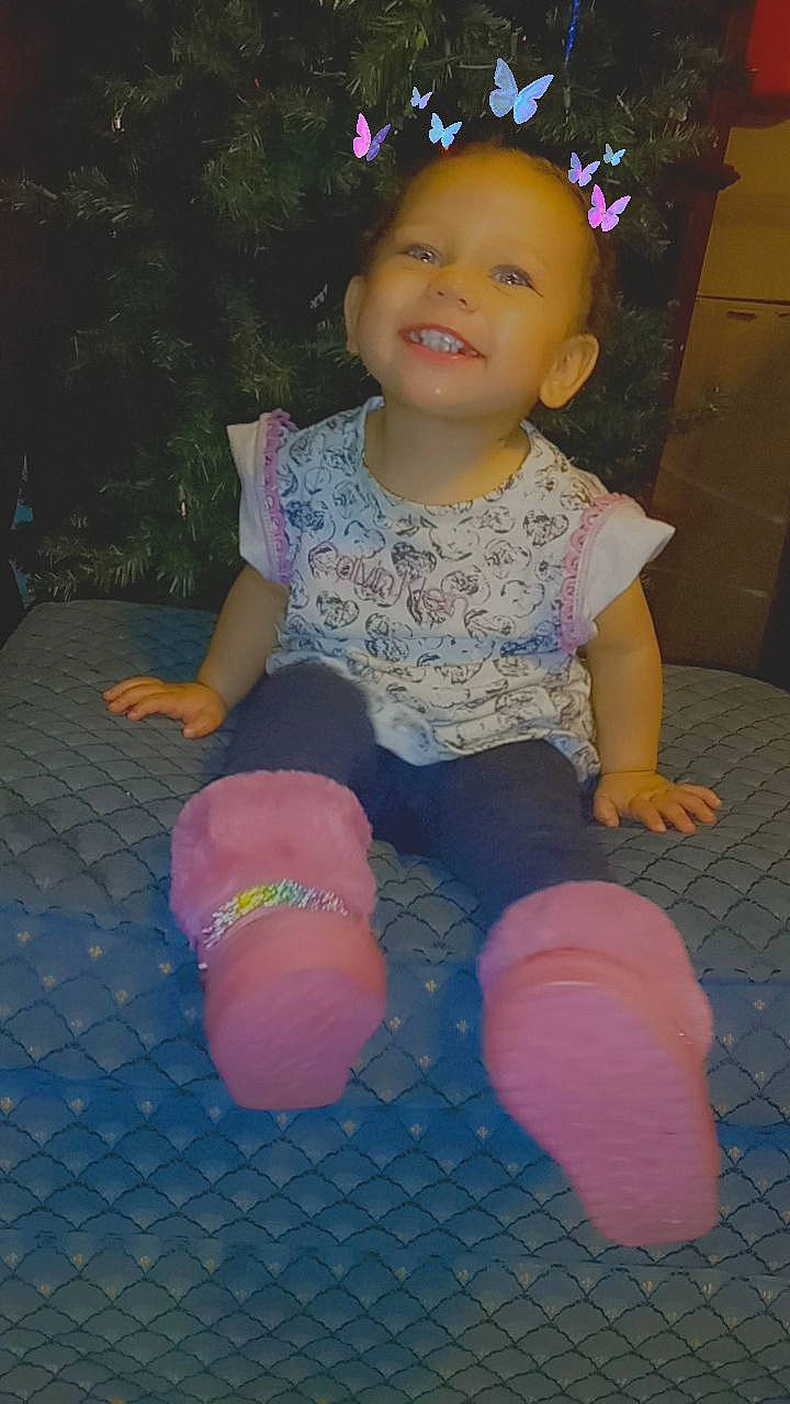 Avianna joined the competition — help win amazing prizes! baby_toddler_clothing, beauty, cheek, child, fun, happy, headgear, human_leg, joy, leg, leisure, magenta, pattern, person, pink, purple, sitting, sleeve, smile, t_shirt