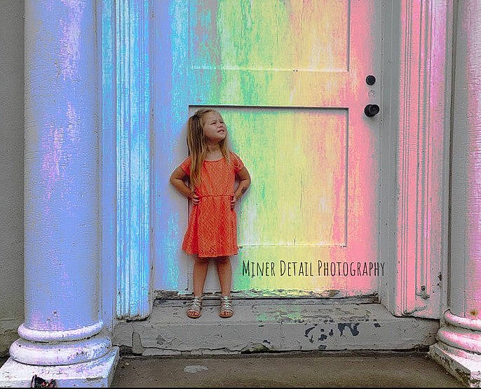 Josie is registered to the contest to win money with this photo: blond, child, curtain, door, dress, interior_design, magenta, pattern, person, pink, textile, tints_and_shades, wall, window
