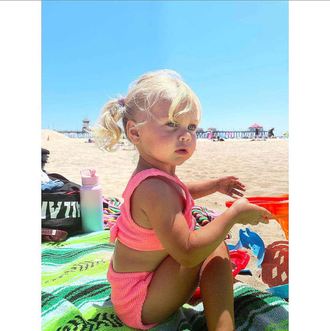 Presley Bassett joined the competition — help win amazing prizes! beach, brassiere, fun, happy, leisure, people_in_nature, people_on_beach, person, photograph, recreation, sand, sky, snapshot, swimsuit_bottom, swimsuit_top, swimwear, thigh, toddler, travel, undergarment
