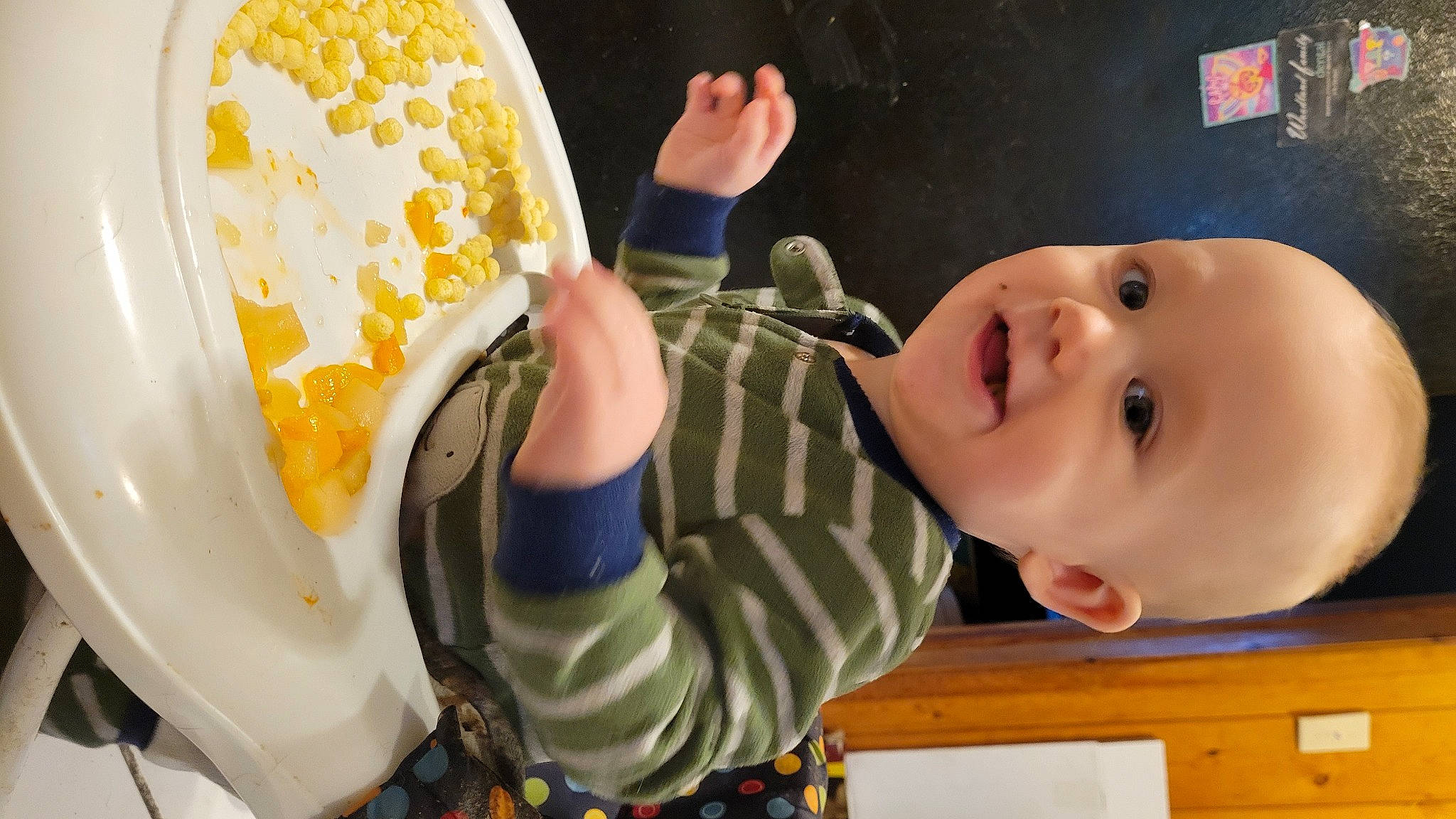 Aiden is registered to the contest to win money with this photo: baby, baby_products, baby_toddler_clothing, cheek, child, finger, fun, happy, headgear, human_body, joy, nose, organ, people, person, product, skin, smile, tableware, toddler