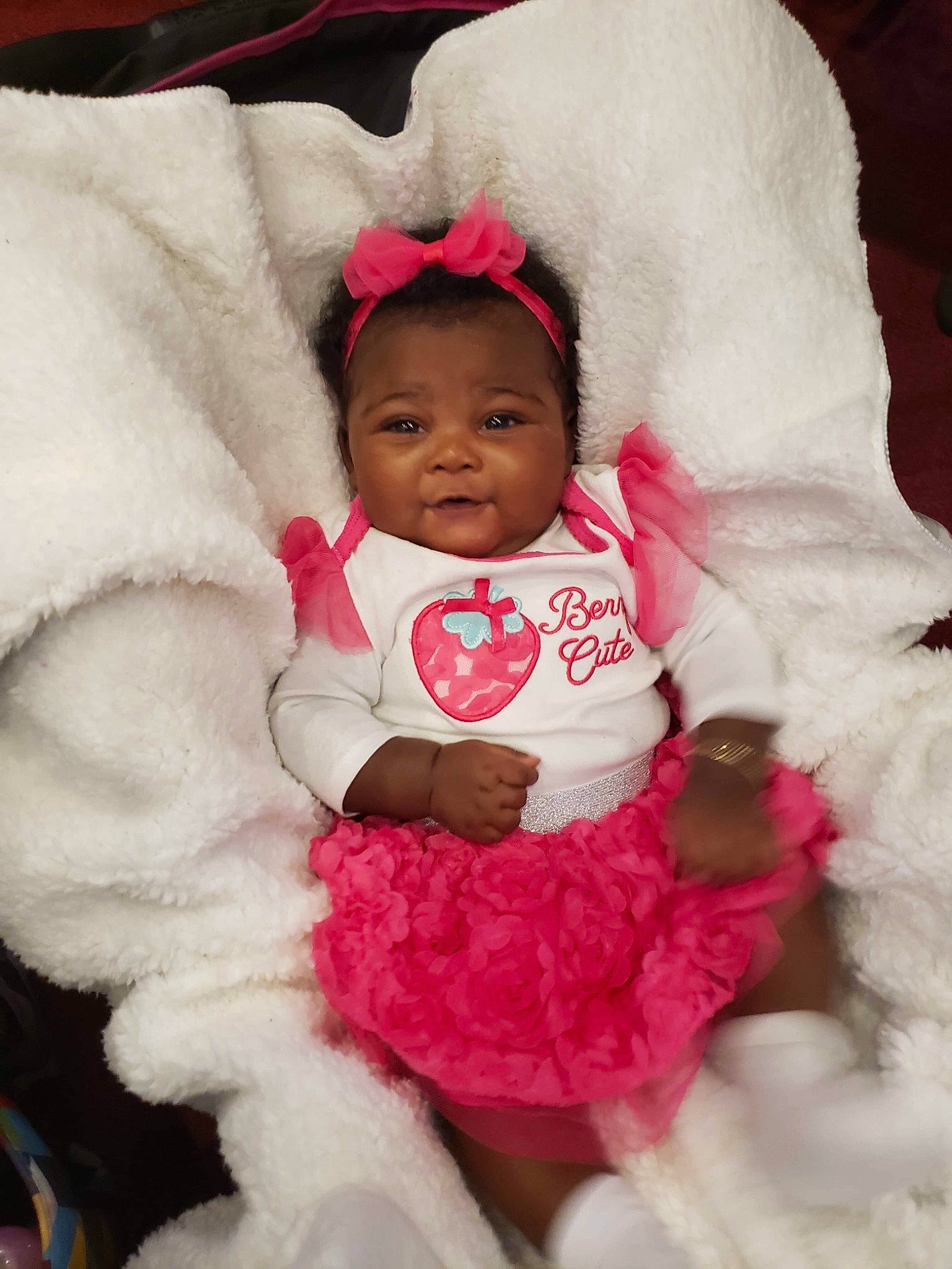 Kelise is registered to the contest to win money with this photo: baby, baby_toddler_clothing, cheek, child, head, lip, person, pink, skin, smile, toddler