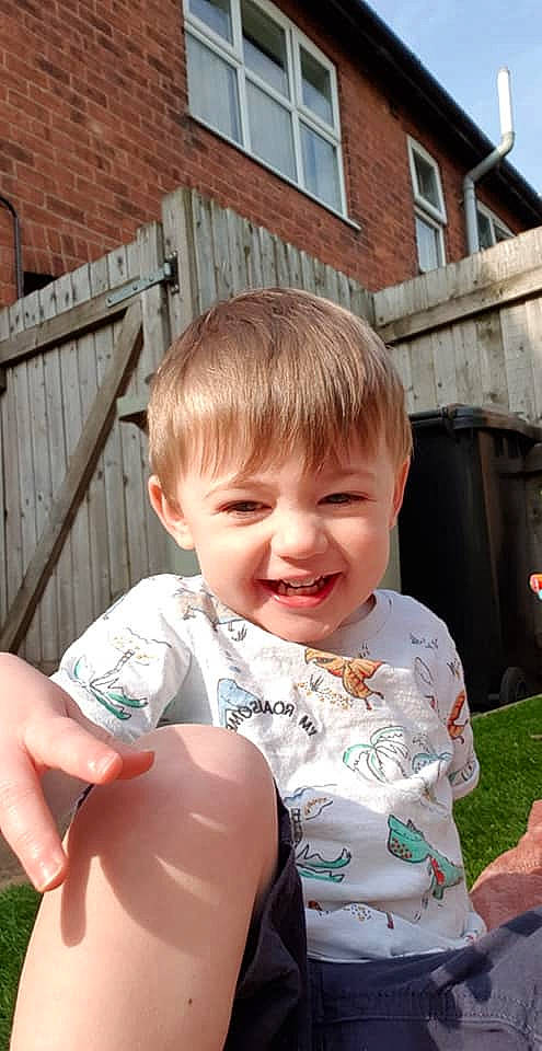 Jensen is registered to the contest to win money with this photo: baby, child, joy, person, smile, toddler