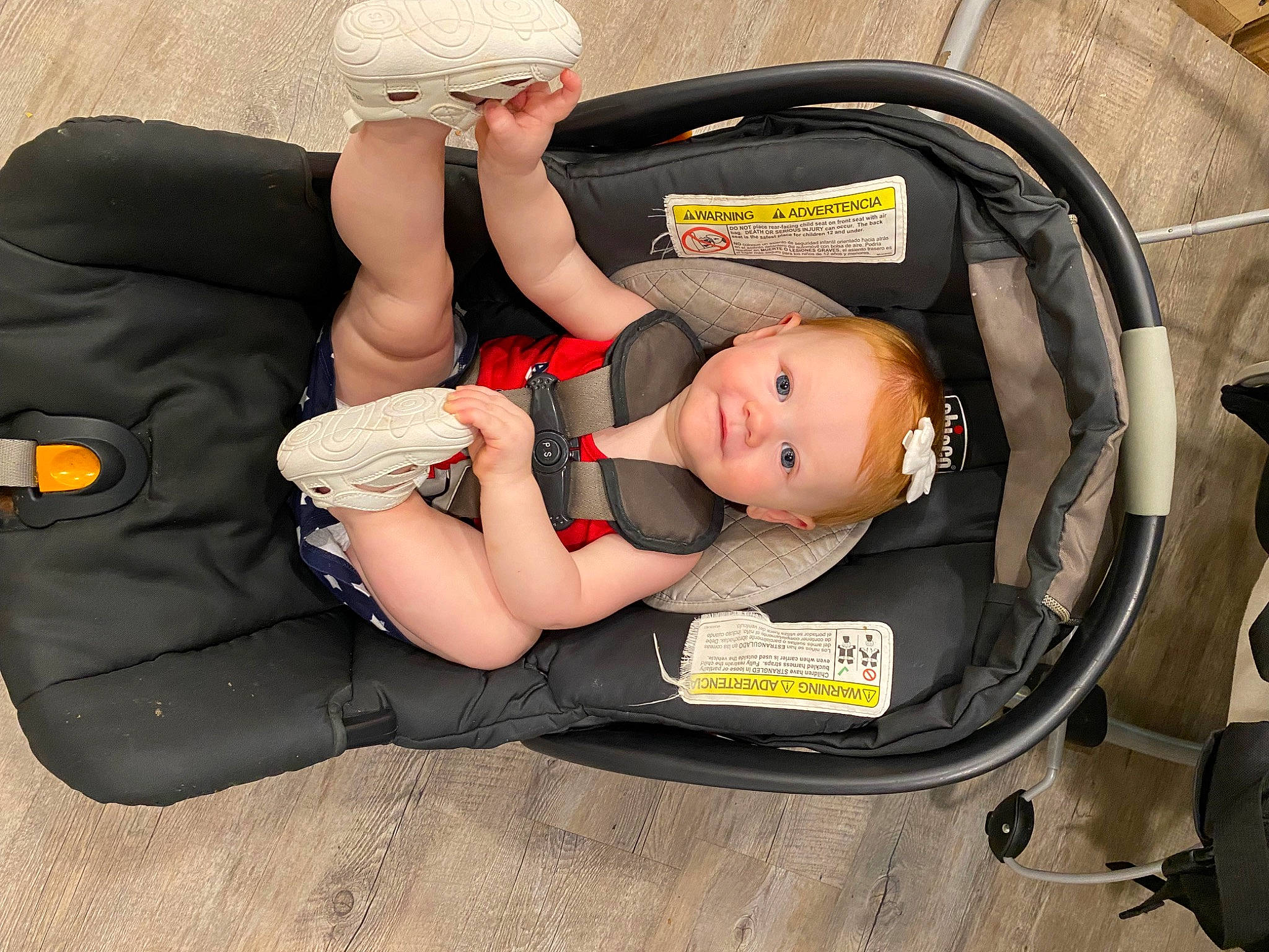 Hayley is registered to the contest to win money with this photo: auto_part, automotive_design, automotive_wheel_system, baby, baby_carriage, baby_in_car_seat, baby_products, baby_safety, baby_toddler_clothing, bag, car_seat, comfort, lap, luggage_and_bags, motor_vehicle, person, personal_protective_equipment, tire, toddler, vehicle_door