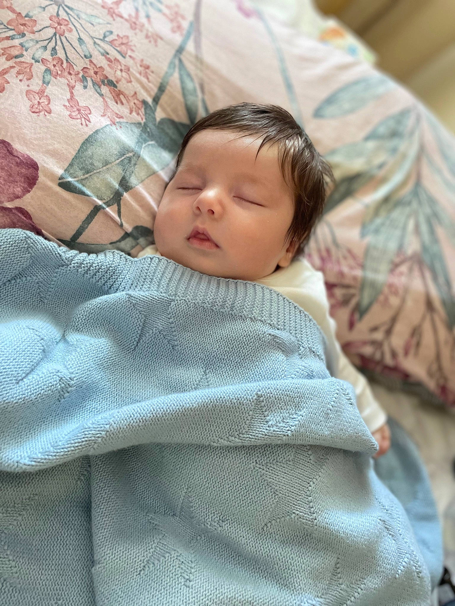 Filip is registered to the contest to win money with this photo: baby, baby_toddler_clothing, bed, bed_sheet, bedding, bedroom, bedtime, blanket, cheek, child, comfort, linens, nap, pattern, person, room, sitting, skin, sleeve, textile