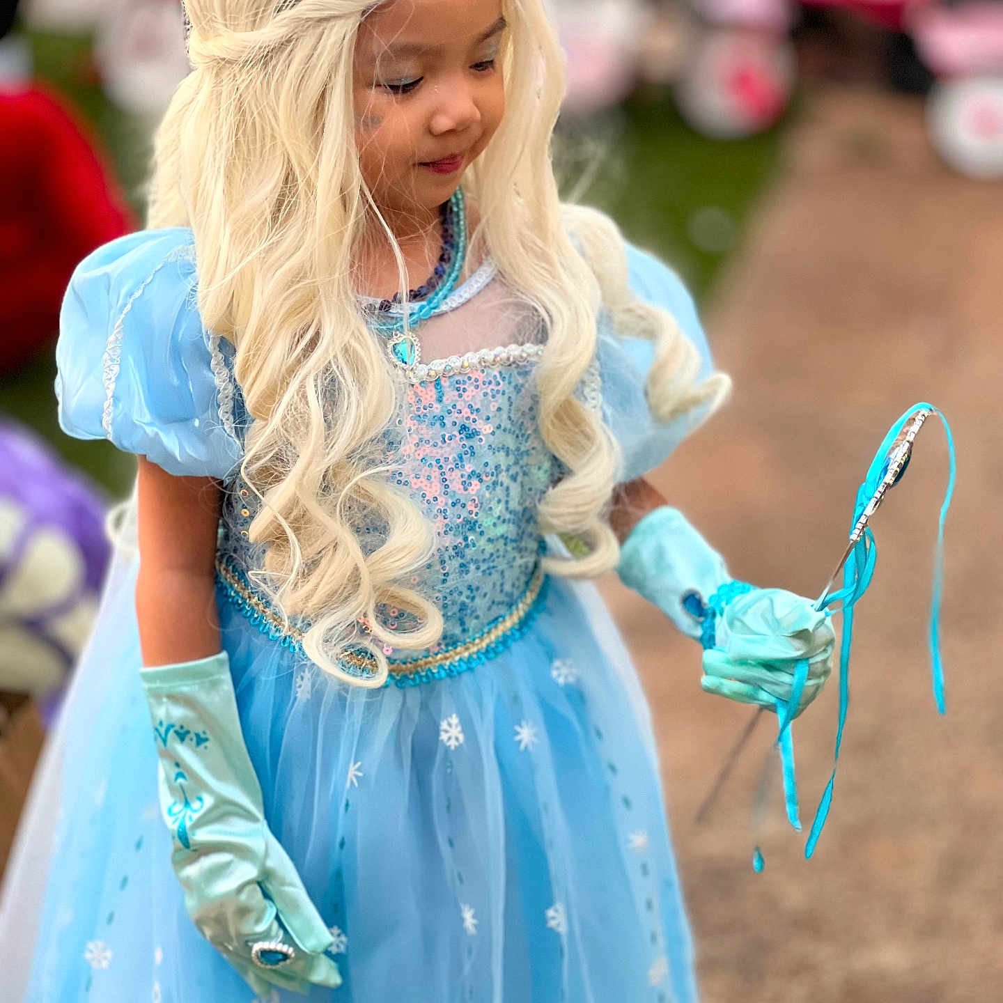 Kaisley Belle joined the competition — help win amazing prizes! blonde, braid, child, clothing, costume, dress, eveningdress, face, female, formalwear, girl, glove, hair, happy, head, lady, person, sleeve, smile, toy