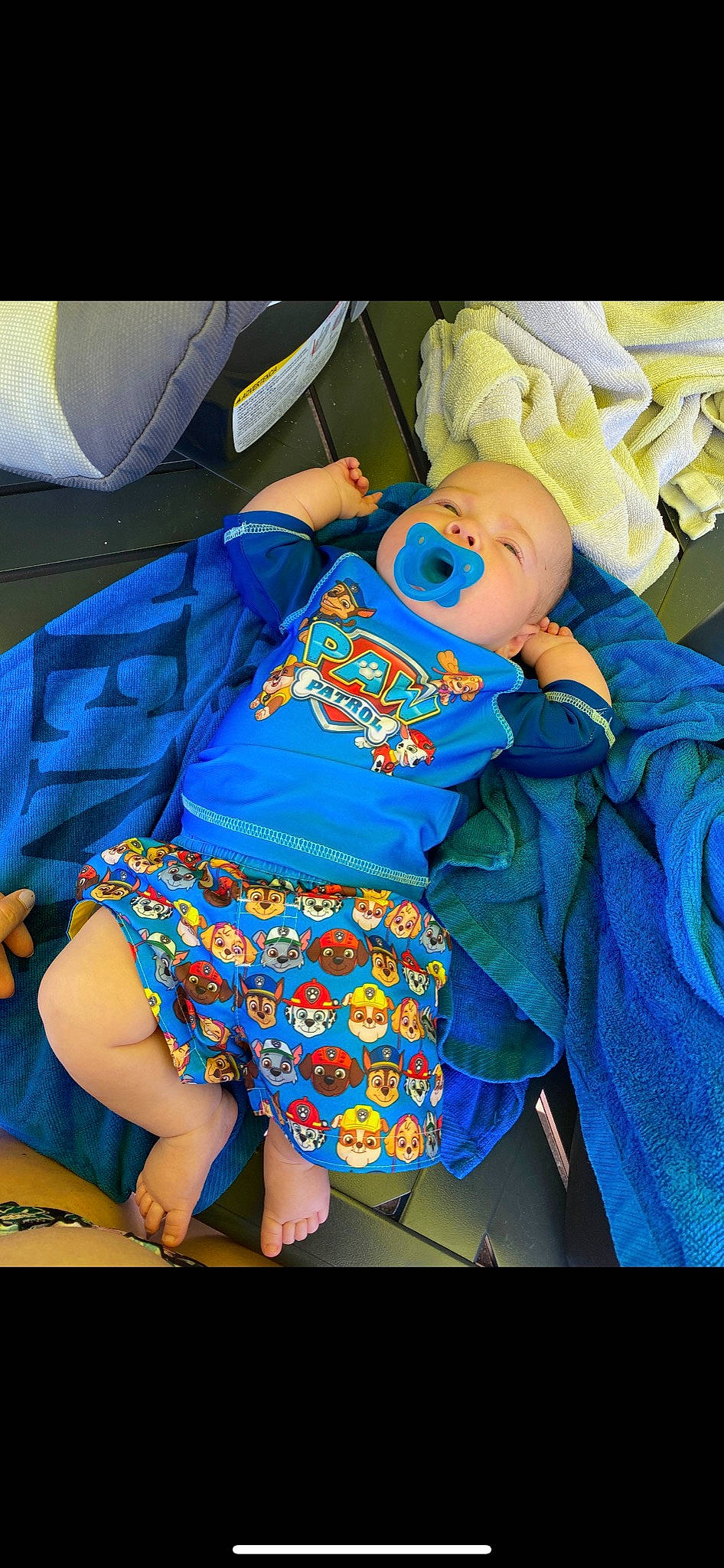 Finley joined the competition — help win amazing prizes! blue, child, electric_blue, nap, person, sitting, sleep, textile, toddler, yellow