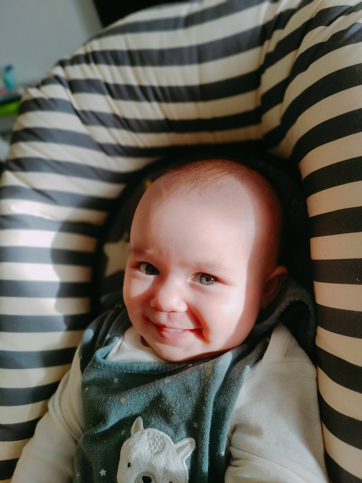 Elia participe au concours pour gagner de l'argent avec cette photo : baby, baby_toddler_clothing, cheek, chin, comfort, cool, eye, eyebrow, finger, hairstyle, iris, joy, lip, mammal, mouth, nose, person, skin, sleeve, smile