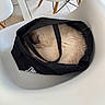 cat, tote_bag, white_chair, curled_up, fluffy, indoor, cozy, animal, pet, resting, furniture, black, white, fur, sleeping, quiet, comfortable, domestic, relaxed, minimalist