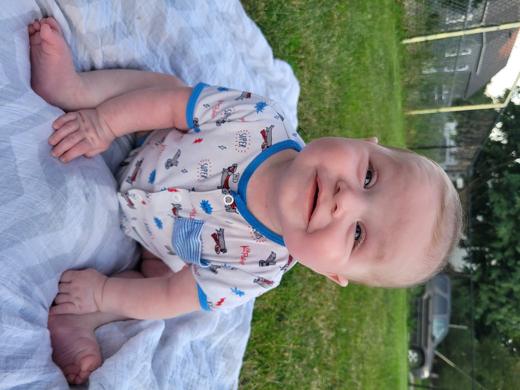 Connor joined the competition — help win amazing prizes! baby, baby_toddler_clothing, cheek, child, eye, fun, grass, grass_family, happy, human_body, joy, leisure, lip, nose, people_in_nature, person, plant, skin, smile, toddler