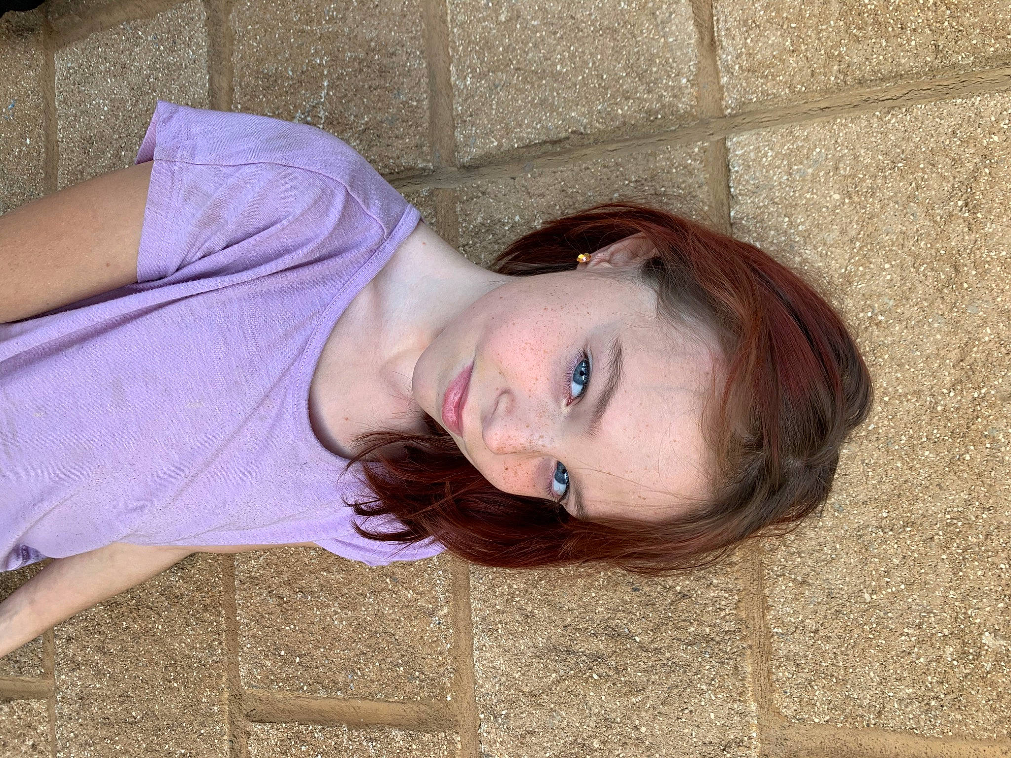 Kaeleigh is registered to the contest to win money with this photo: beauty, brown_hair, eye, face, floor, flooring, forehead, hair, hair_coloring, hairstyle, joy, lip, long_hair, mouth, neck, nose, person, photography, pink, purple