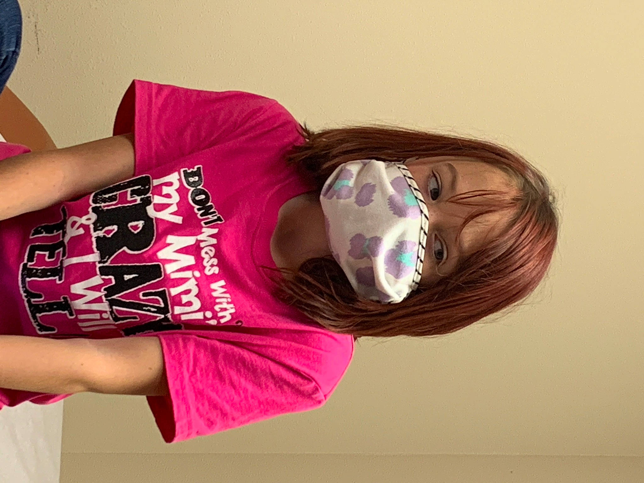 Kaeleigh is registered to the contest to win money with this photo: arm, beauty, cool, ear, elbow, eyewear, fashion_accessory, hair_coloring, hand, headgear, joint, long_hair, neck, person, personal_protective_equipment, photo_shoot, pink, shoulder, t_shirt, textile