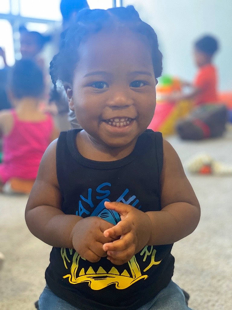 Lexington joined the competition — help win amazing prizes! child, electric_blue, facial_expression, fun, hairstyle, happy, head, iris, joy, leisure, organ, person, recreation, shorts, skin, smile, standing, summer, t_shirt, toddler