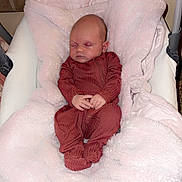 Brooklyn joined the competition — help win amazing prizes! baby, sleeping, infant, blanket, baby_seat, pink, cozy, clothing, carpet, indoor, cute, peaceful, soft, resting, child, newborn, portrait, comfort, hands, face