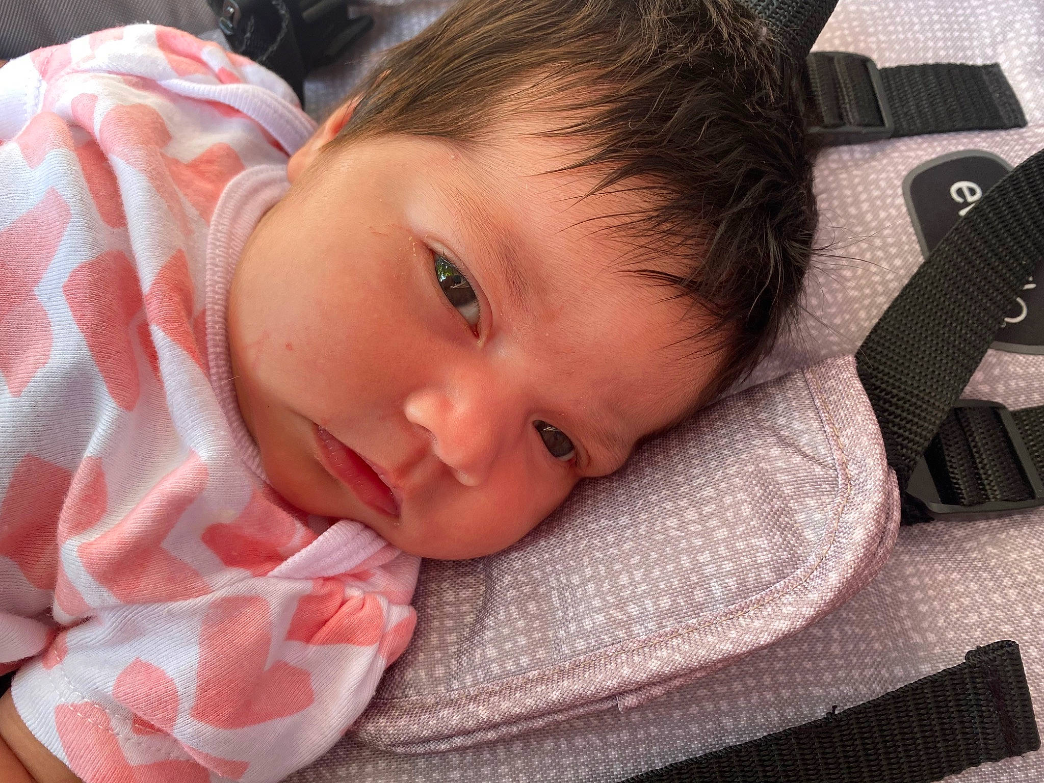 Rylee joined the competition — help win amazing prizes! baby, baby_toddler_clothing, cheek, child, chin, comfort, dress, eyebrow, eyelash, facial_expression, happy, iris, lip, mammal, mouth, nose, person, product, skin, smile