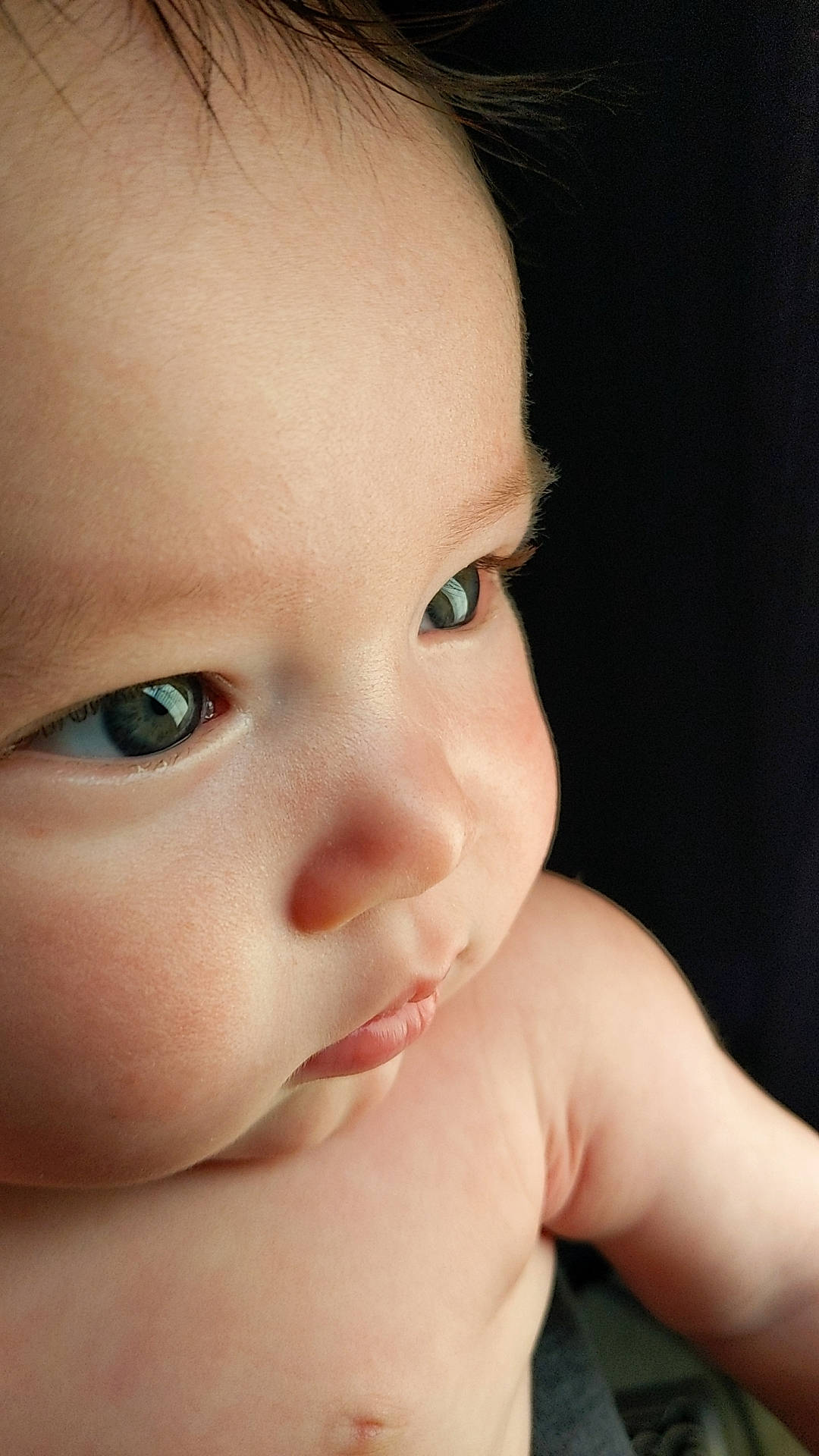 Archer is registered to the contest to win money with this photo: baby, cheek, chest, ear, eyelash, finger, flash_photography, gesture, happy, human_body, iris, jaw, lip, nail, neck, no_expression, nose, person, skin, thumb