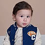 Jayden joined the competition — help win amazing prizes! toddler, child, face, portrait, blue_jacket, football_patch, curly_hair, pout, indoor, beige_background, cute, casual_clothing, young_child, person, baby, expression, head_and_shoulders, light_skin, studio_photo, buttoned_jacket