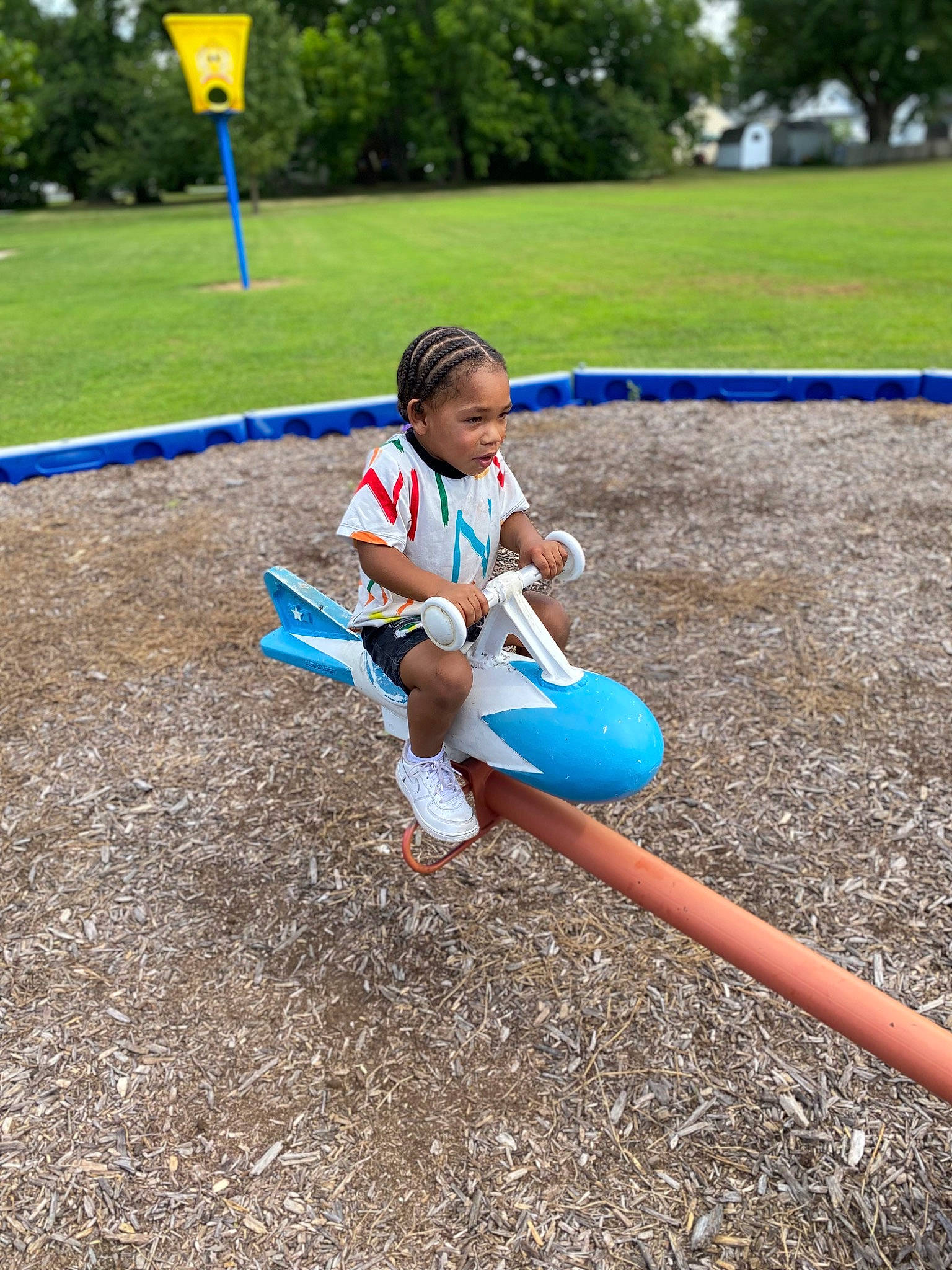 Nyzurii is registered to the contest to win money with this photo: ball, city, competition_event, electric_blue, fun, grass, leisure, outdoor_play_equipment, outdoor_recreation, person, plant, player, playground, playing_sports, recreation, shorts, soil, sports, sports_equipment, toddler