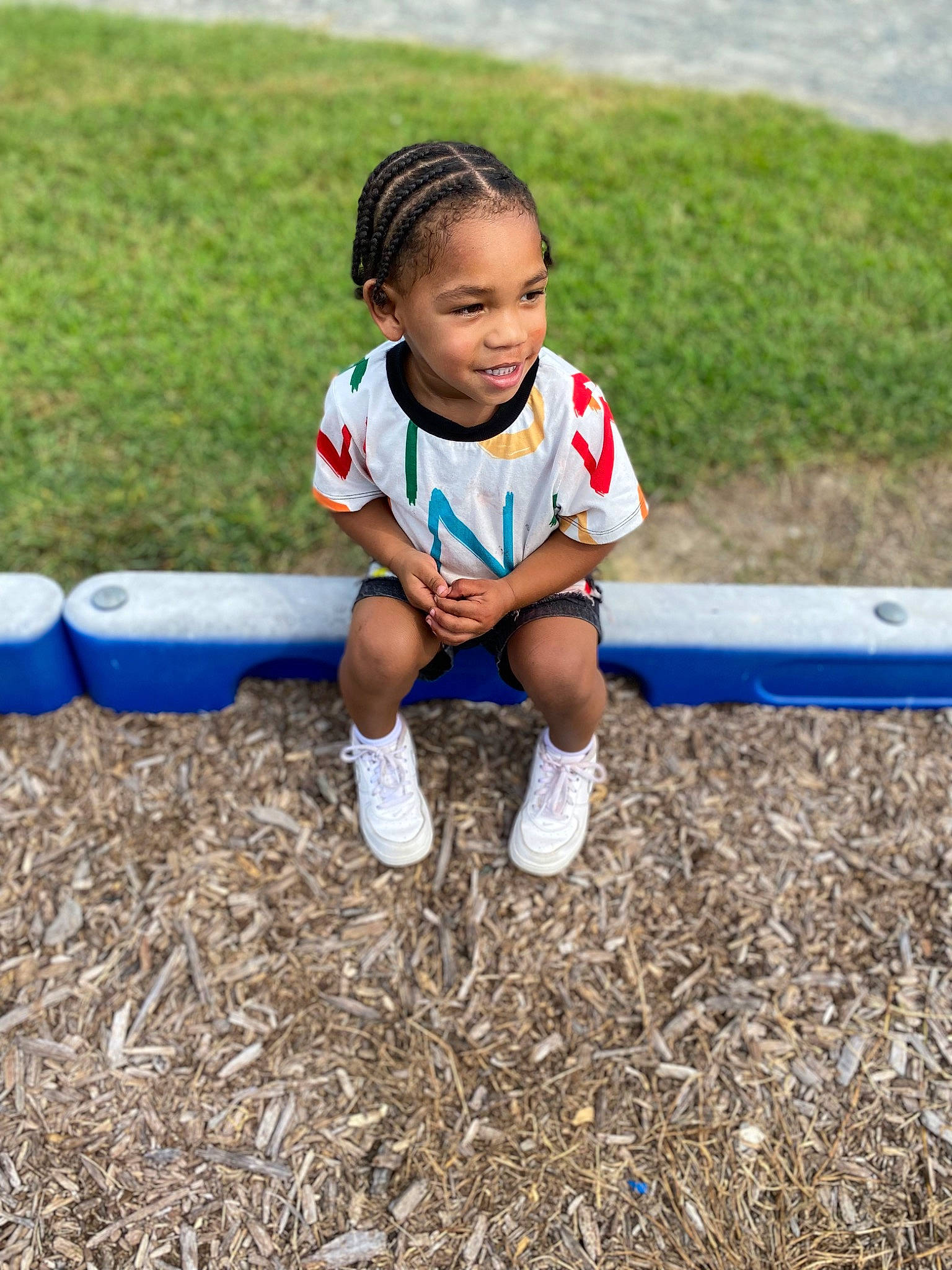 Nyzurii joined the competition — help win amazing prizes! ball, child, competition_event, electric_blue, fun, grass, grass_family, happy, joy, lawn, leg, leisure, mammal, people_in_nature, person, plant, player, recreation, shorts, smile