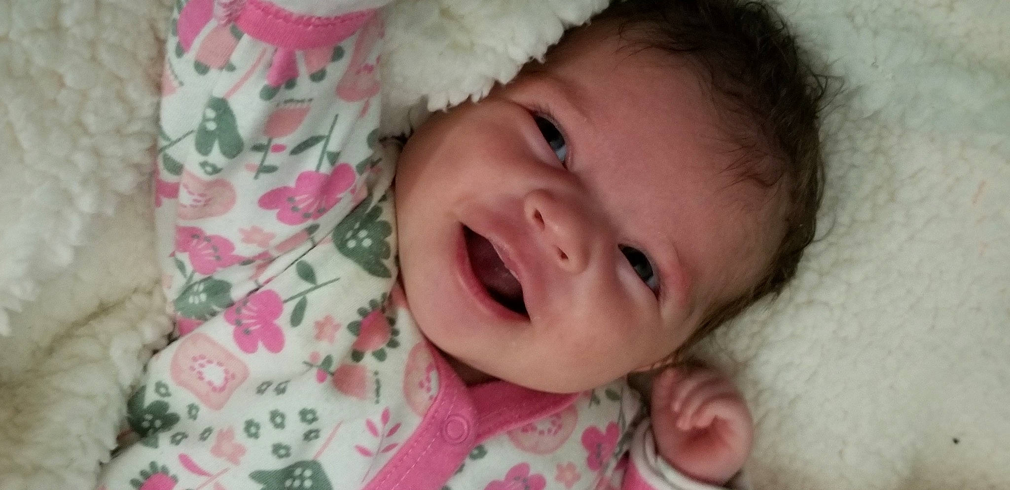 Alanna joined the competition — help win amazing prizes! baby, baby_products, baby_toddler_clothing, cheek, child, facial_expression, linens, lip, pattern, person, pink, skin, toddler, tongue, tooth