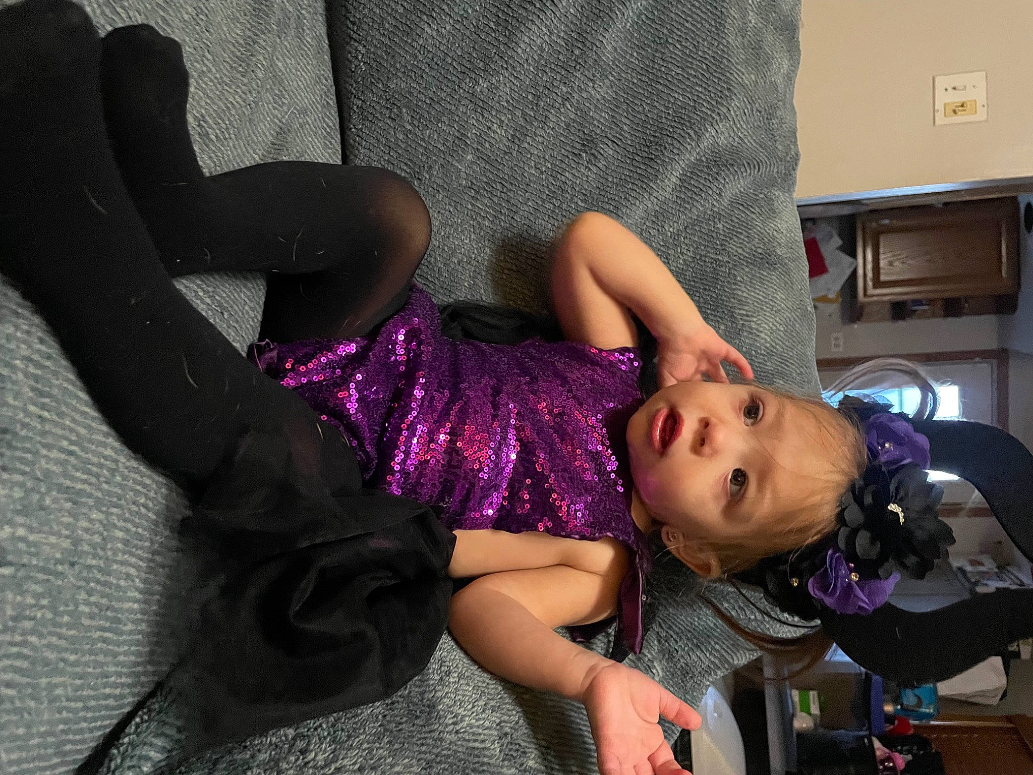 Brynleigh joined the competition — help win amazing prizes! baby, black_hair, child, comfort, event, fun, human_leg, joint, knee, leg, magenta, pattern, person, pink, purple, sitting, thigh, toddler, trunk, violet