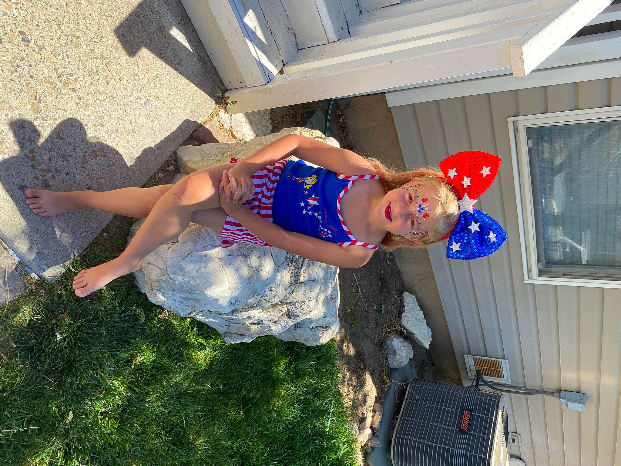 Felicity joined the competition — help win amazing prizes! barefoot, electric_blue, foot, fun, grass, happy, hat, human_leg, leisure, people_in_nature, person, sandal, thigh, vacation, window