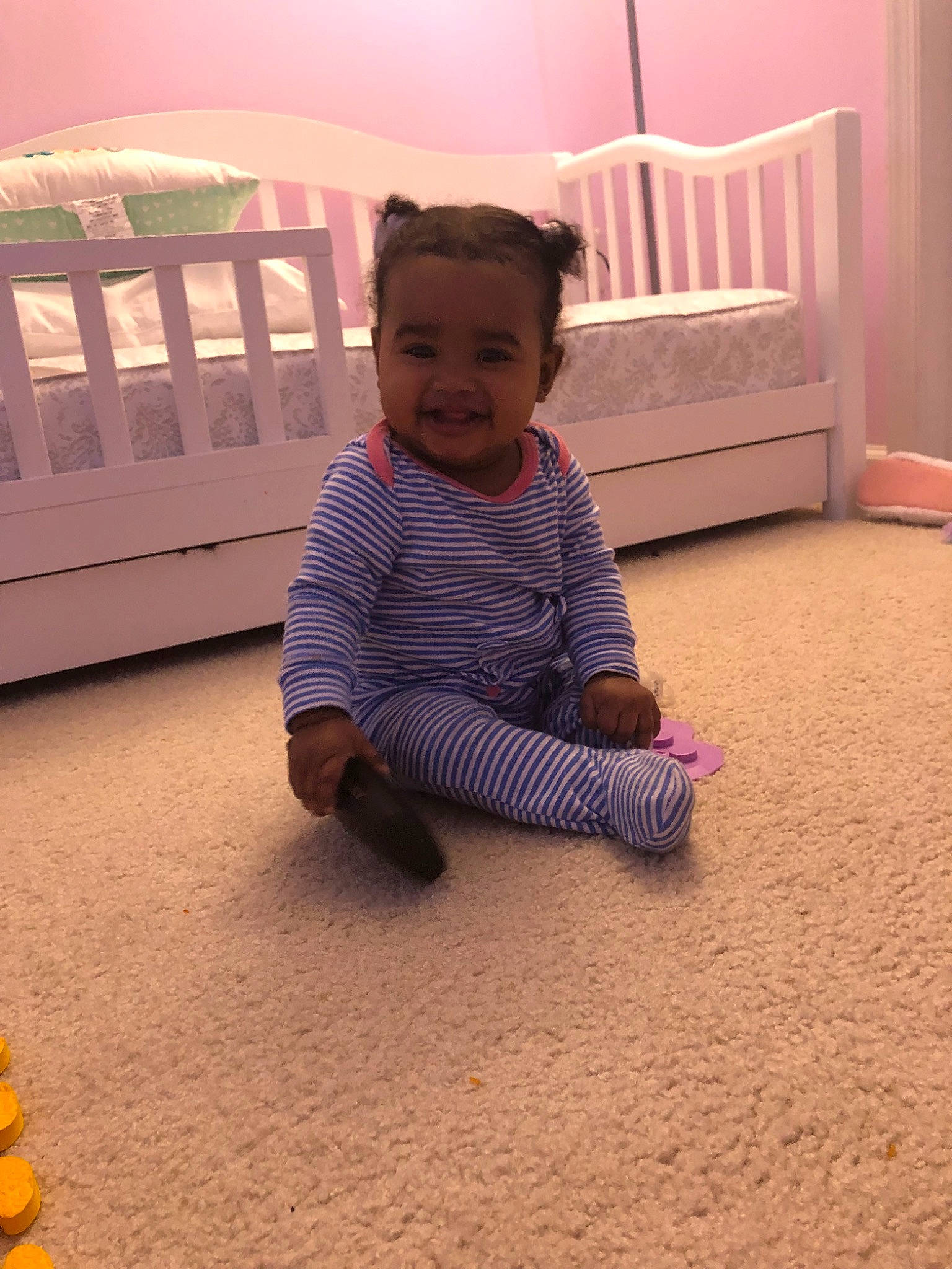 Aria Jade is registered to the contest to win money with this photo: baby, carpet, child, crawling, floor, flooring, joy, person, play, room, sitting, skin, toddler