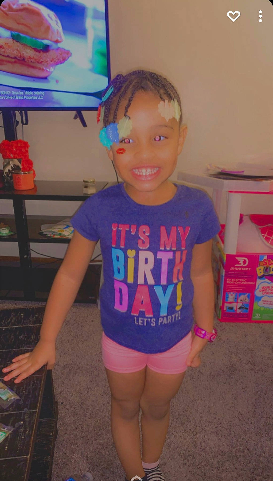 Kamaree joined the competition — help win amazing prizes! baby_toddler_clothing, calf, chest, electric_blue, fun, happy, human_leg, joint, joy, magenta, neck, person, pink, shorts, sleeve, sportswear, t_shirt, television, thigh, toddler