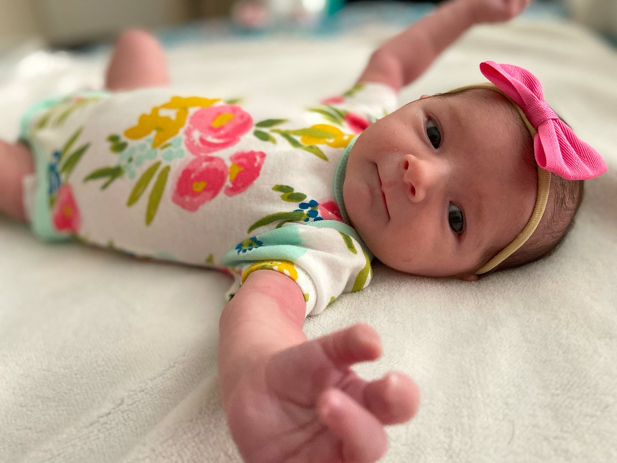 Kalliope joined the competition — help win amazing prizes! baby, baby_toddler_clothing, cheek, child, hand, headgear, headwear, person, pink, skin, toddler, tummy_time