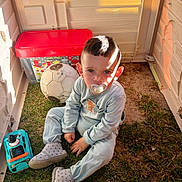 Iyed participe au concours pour gagner de l'argent avec cette photo : blue_eyes, casual_clothing, child, curious, daylight, footwear, grass, indoor, pacifier, plastic_walls, playhouse, playtime, red_box, shadow, sitting, soccer_ball, sunlight, toddler, toy_car, young_child