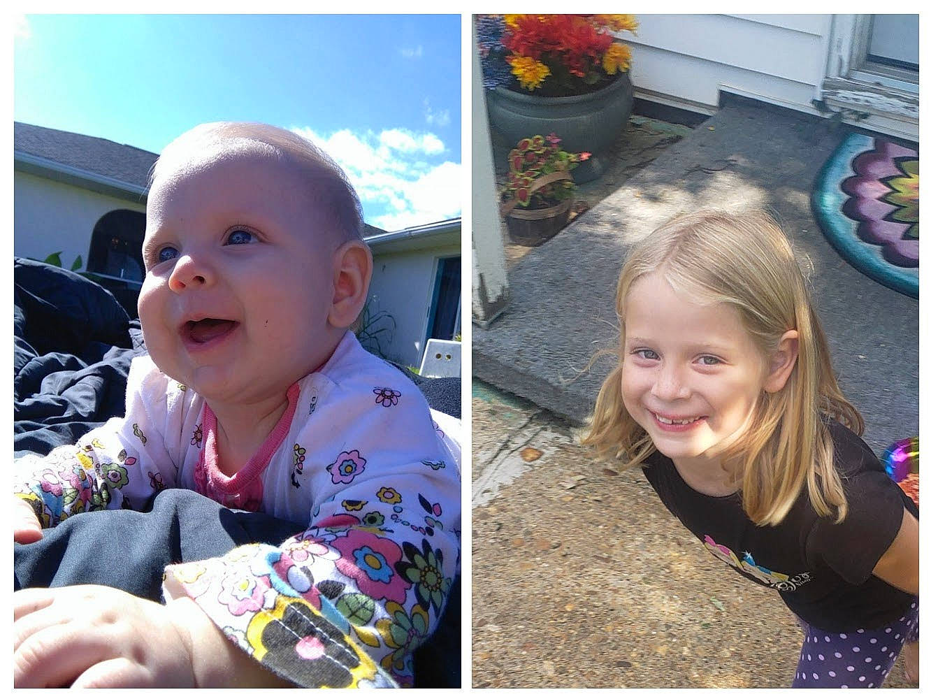 Mckinley joined the competition — help win amazing prizes! baby, baby_laughing, baby_toddler_clothing, child, flowerpot, fun, grass, happy, iris, joy, laugh, magenta, morning, pattern, person, plant, portrait_photography, sitting, sky, smile