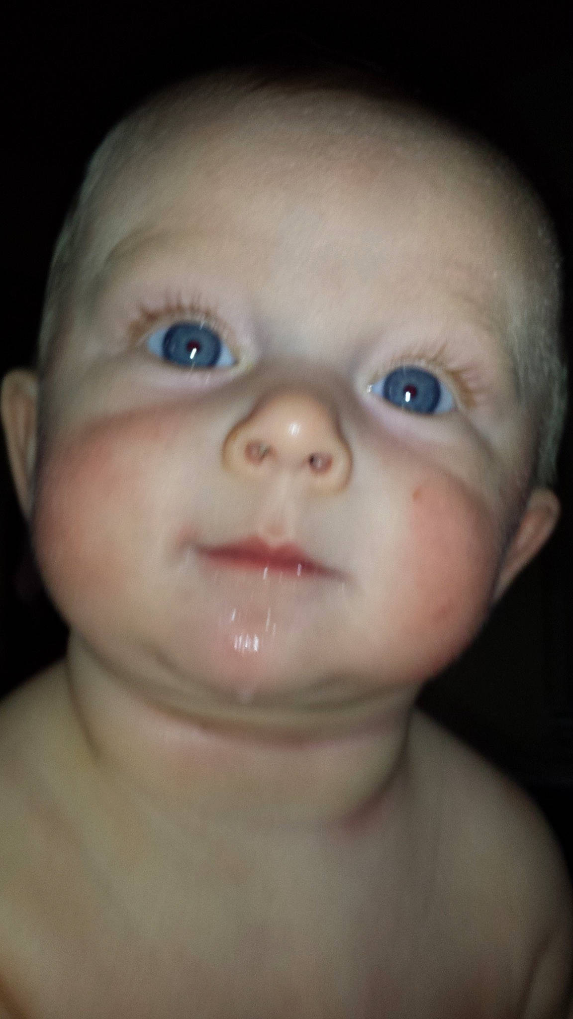 Leeland is registered to the contest to win money with this photo: baby, cheek, child, chin, close_up, ear, eye, eyebrow, face, facial_expression, forehead, head, iris, lip, mouth, nose, organ, person, skin, smile