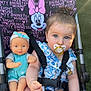 baby, balloons, blue_eyes, child, clothing, cute, doll, mickey_mouse, minnie_mouse, outdoor, pacifier, person, play, portrait, seatbelt, stroller, summer, sunlight, toddler, toy