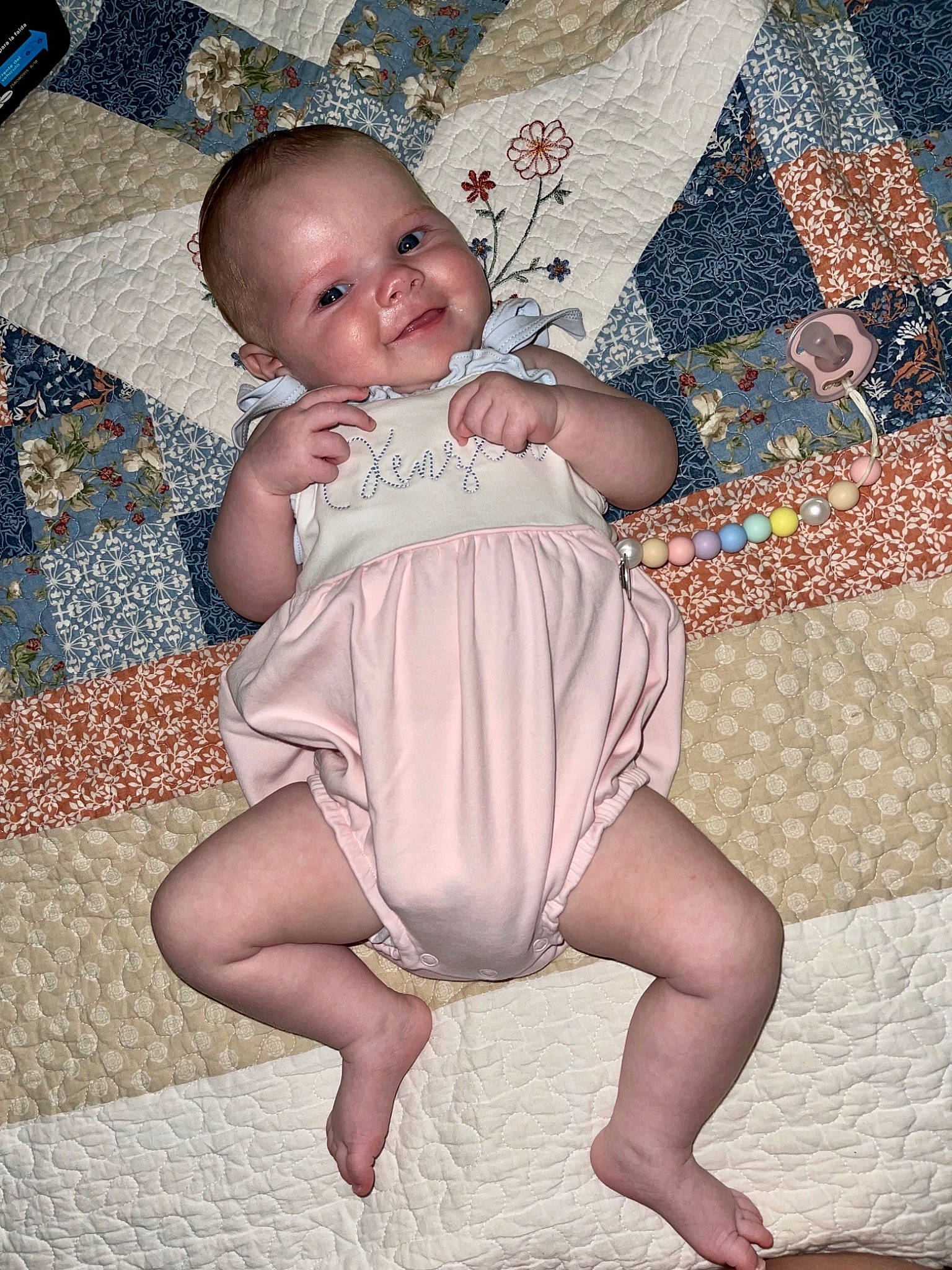 Kenzlee joined the competition — help win amazing prizes! baby, baby_toddler_clothing, comfort, finger, foot, happy, head, human_body, human_leg, knee, lap, leg, pattern, person, purple, skin, smile, textile, thigh, toddler