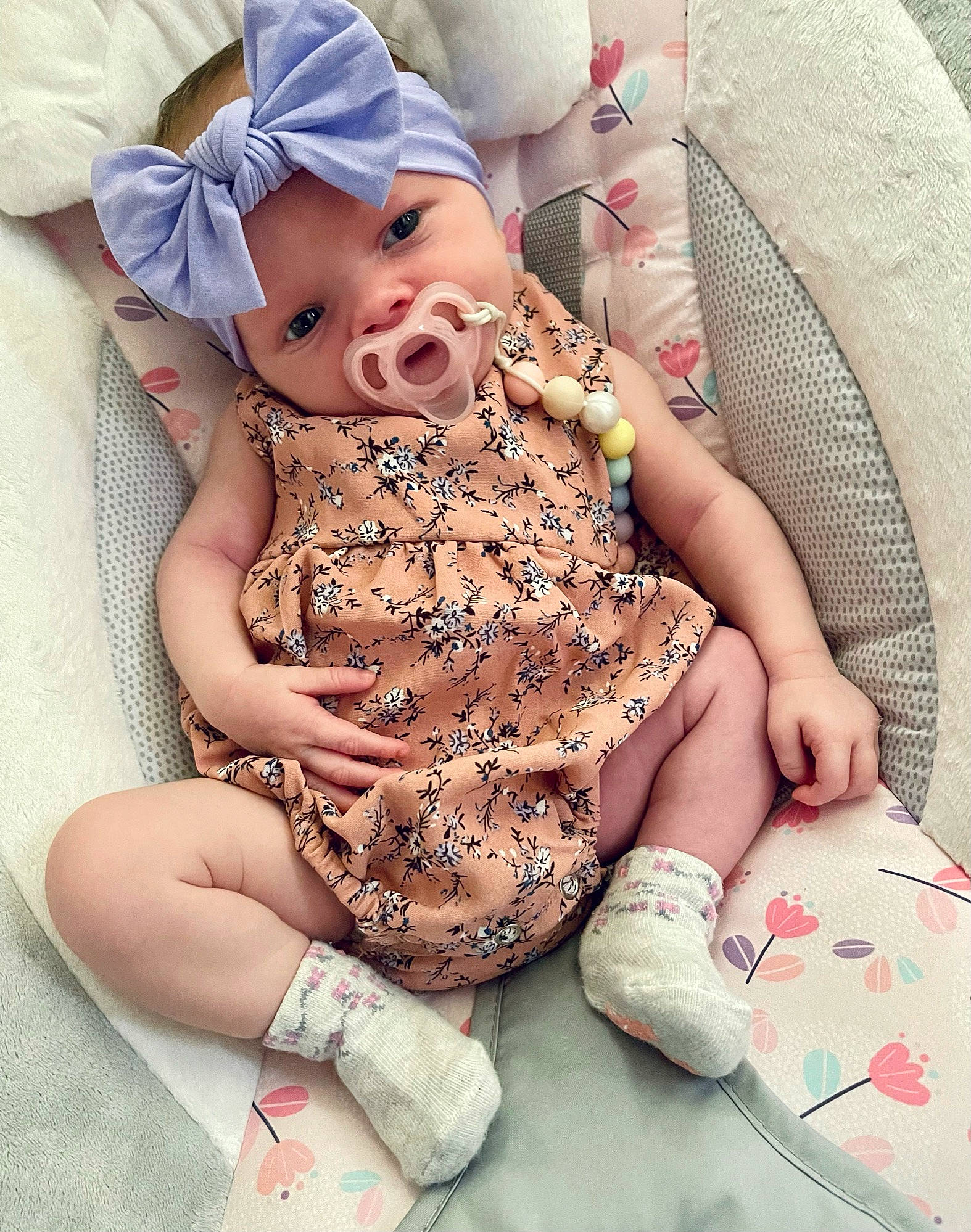 Kenzlee joined the competition — help win amazing prizes! abdomen, baby, baby_products, baby_sleeping, baby_toddler_clothing, chest, child, comfort, fashion_accessory, finger, happy, headband, headwear, human_leg, jewellery, nail, pattern, person, pink, skin