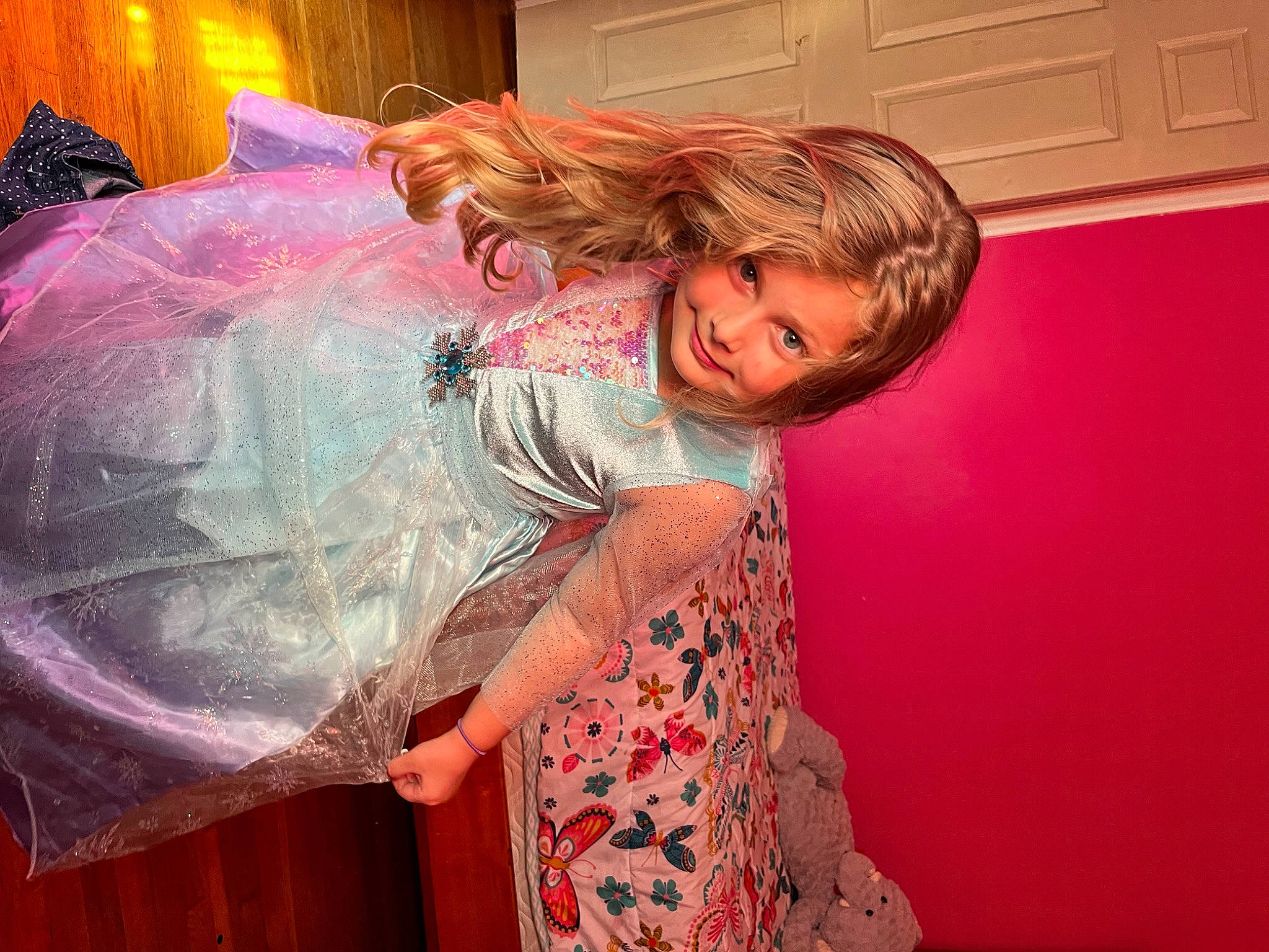 Annabell joined the competition — help win amazing prizes! arm, blond, bridal_accessory, brown_hair, child, comfort, embellishment, eye, fashion_design, fun, hair, happy, joy, long_hair, magenta, peach, person, pink, shoulder, smile