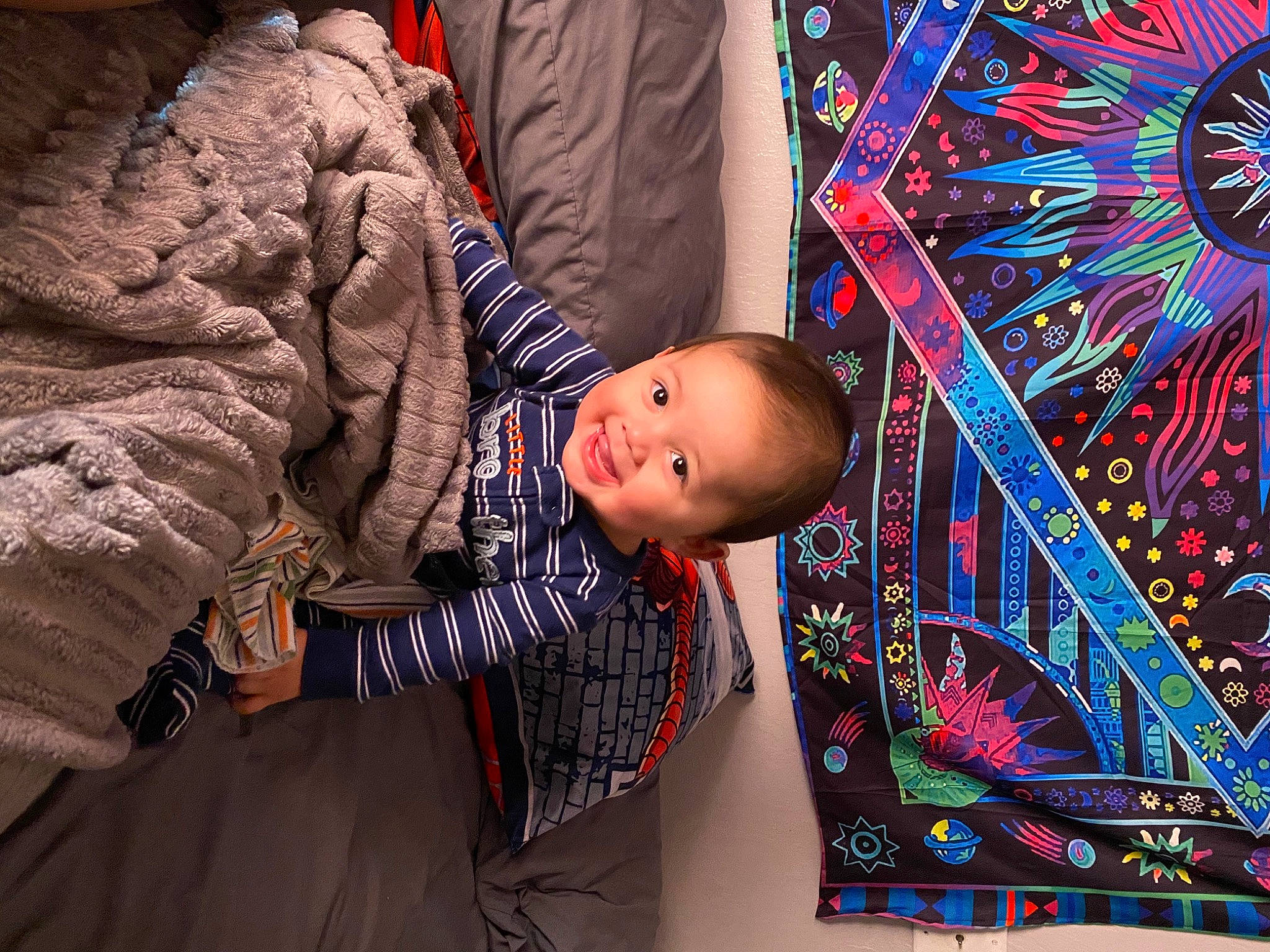 Kalvin is registered to the contest to win money with this photo: art, artist, baby, child, event, fun, glass, joy, leisure, magenta, mural, pattern, person, plant, play, recreation, room, t_shirt, textile, toddler