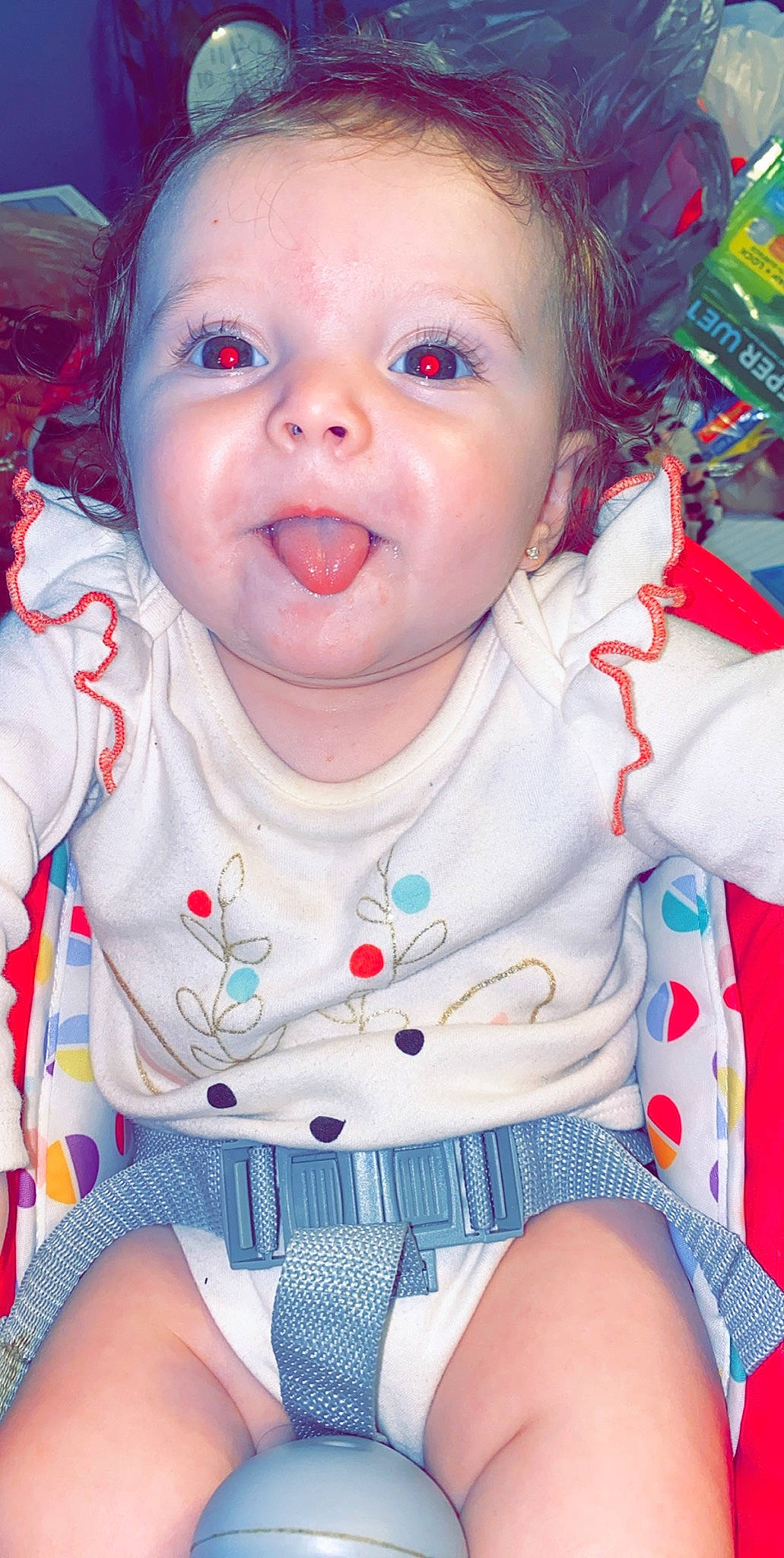 Harmony Makena Rayne is registered to the contest to win money with this photo: baby, beauty, cheek, child, eye, face, facial_expression, head, iris, lip, mouth, nose, person, pink, sitting, skin, smile, toddler