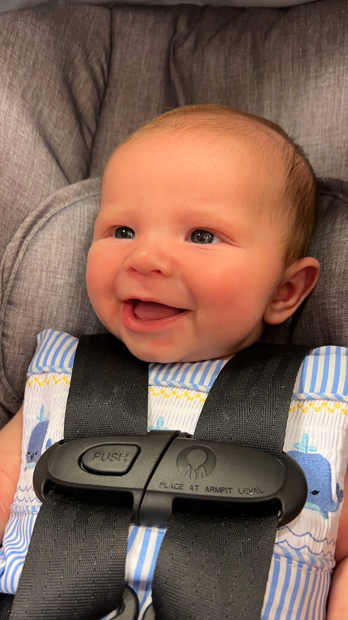 Baylen joined the competition — help win amazing prizes! auto_part, baby, baby_carriage, baby_in_car_seat, baby_products, baby_toddler_clothing, car_seat, cheek, child, comfort, eyebrow, facial_expression, happy, iris, joy, nose, person, seat_belt, sitting, skin